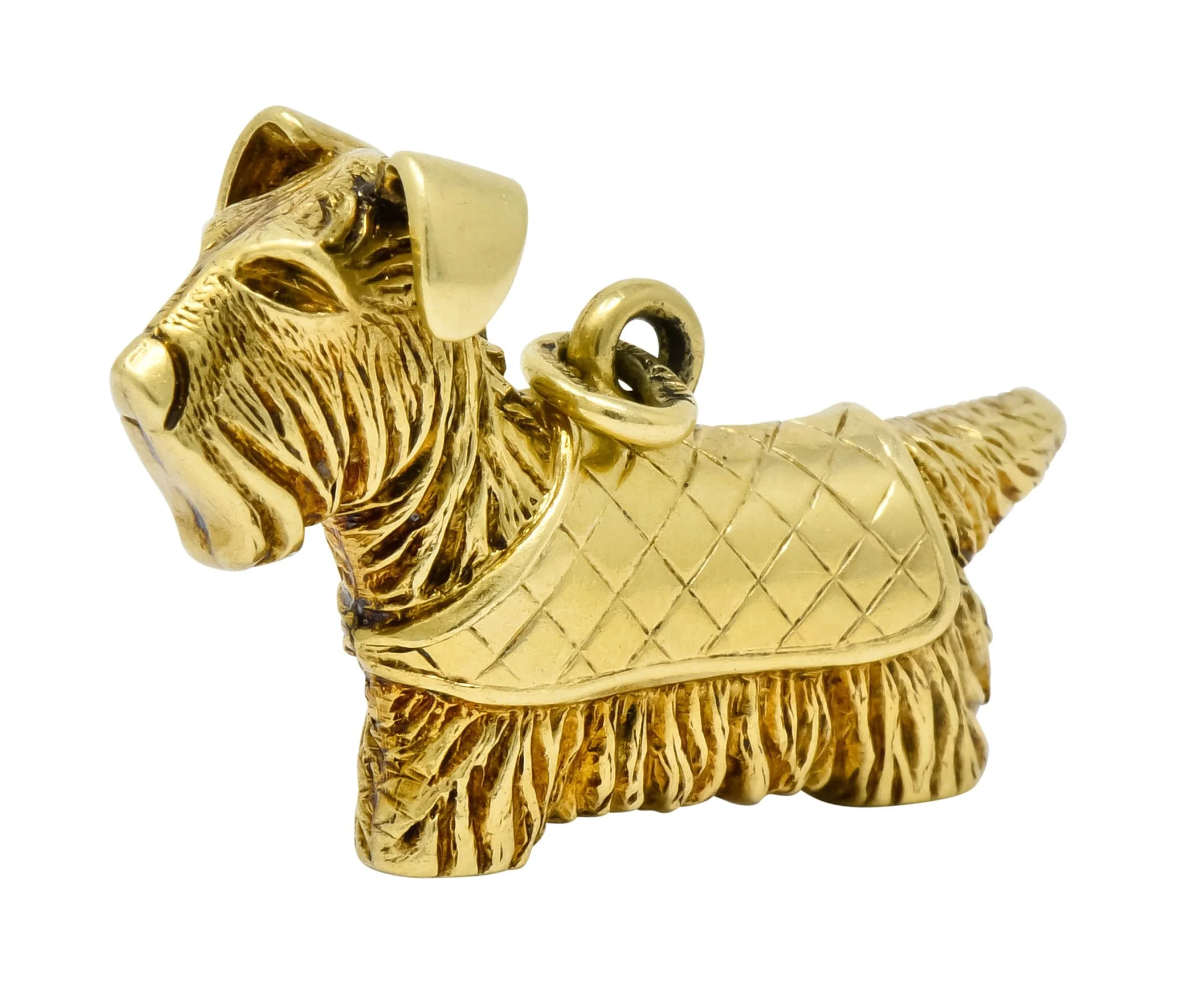 Adorable Art Nouveau 14 Karat Gold German Scottish Terrier Dog Charm - Image 3
