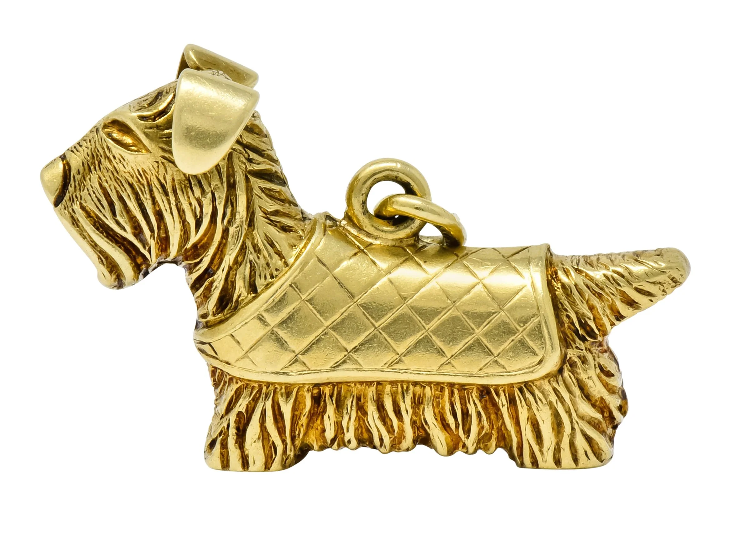 Adorable Art Nouveau 14 Karat Gold German Scottish Terrier Dog Charm - Image 4