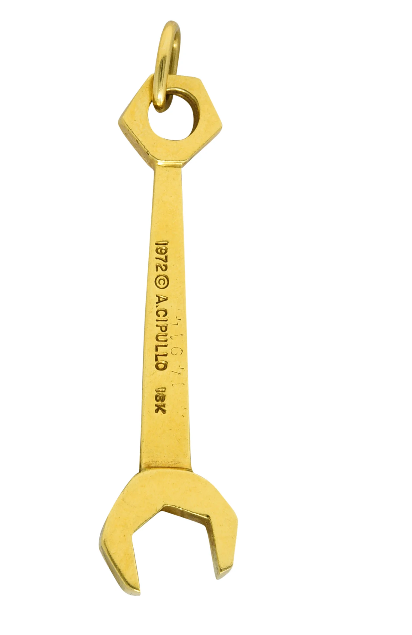 Aldo Cipullo 18 Karat Yellow Gold 1972 Wrench Vintage Pendant - Image 3