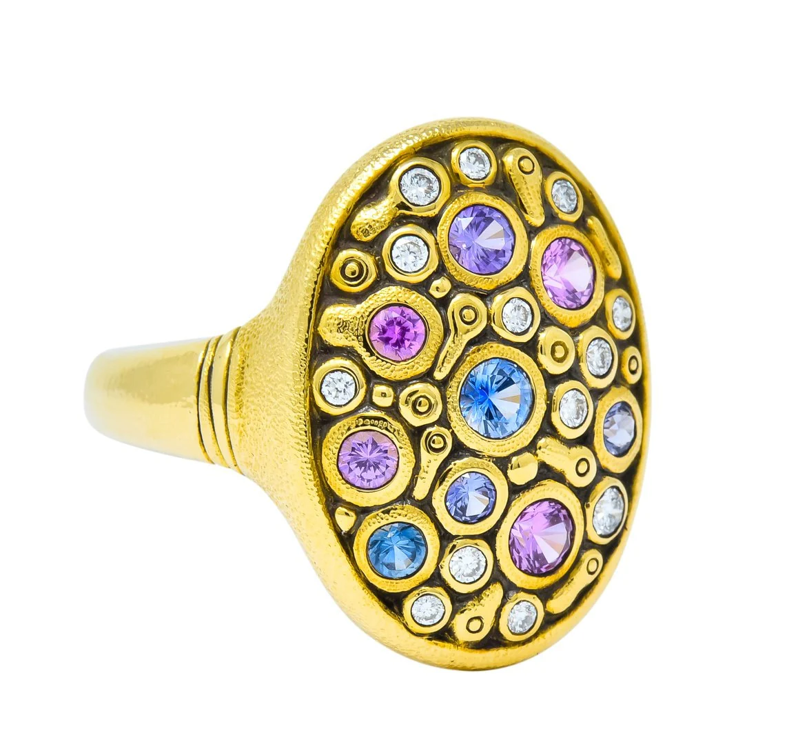 Alex Sepkus 1.80 CTW Diamond Multi-Sapphire 18 Karat Gold Constellation Ring - Image 2