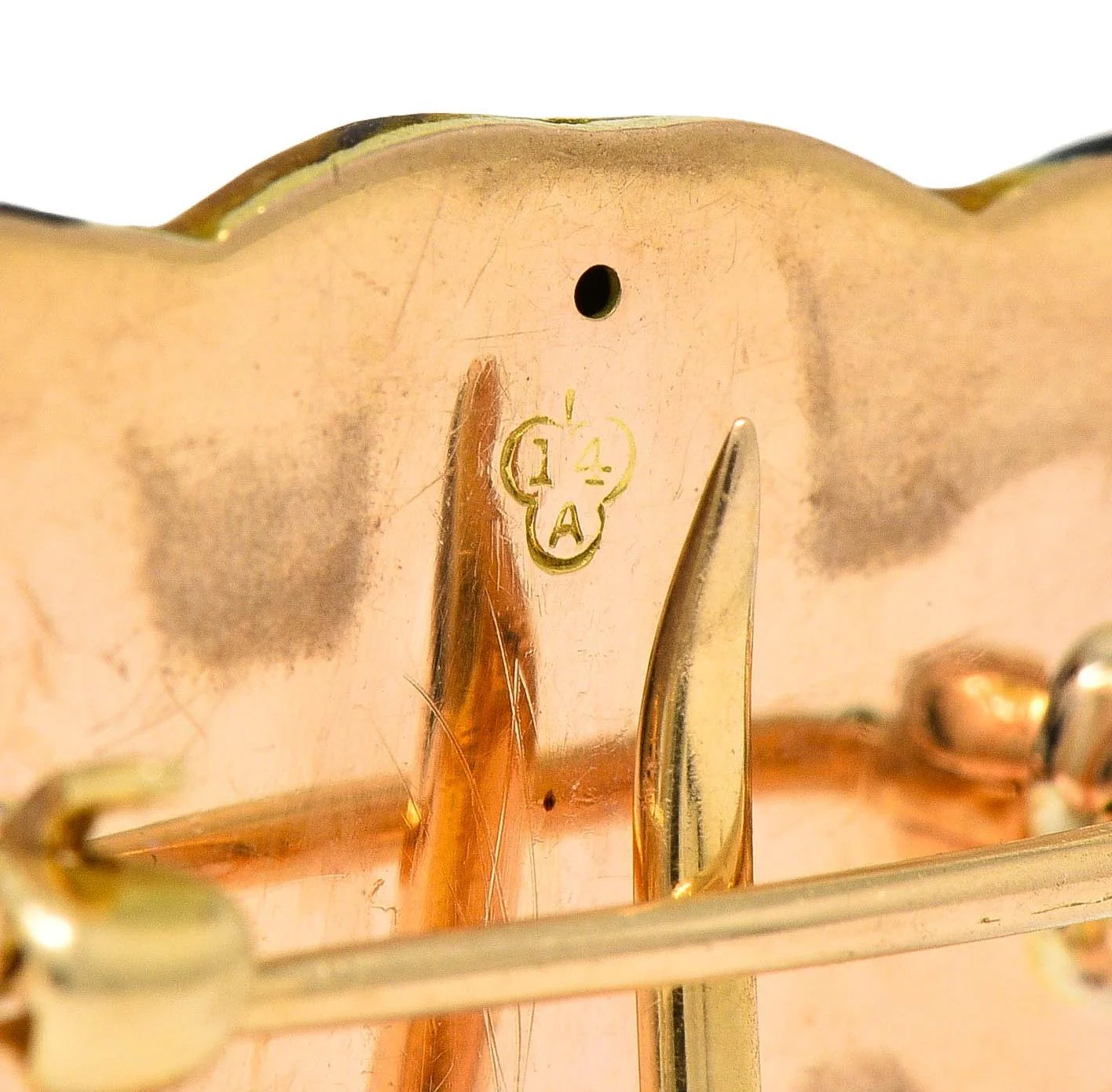 Alling & Co. Art Nouveau Diamond Enamel 14 Karat Yellow Gold Antique Tiger Brooch - Image 6