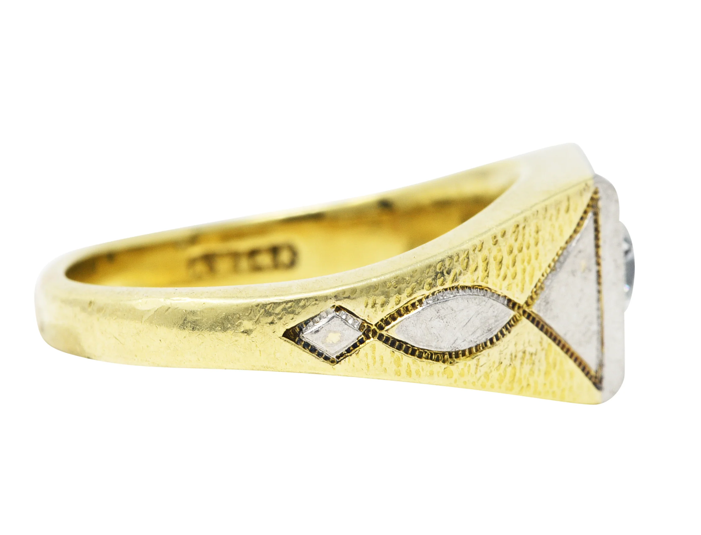 Allsopp-Steller 0.92 CTW Diamond 14 Karat Two-Tone Unisex Ring - Image 3