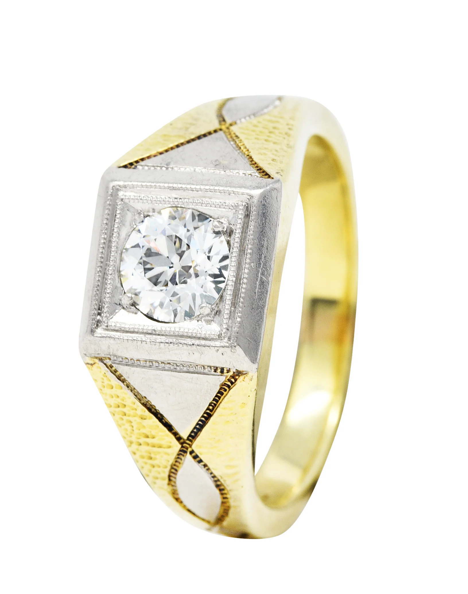 Allsopp-Steller 0.92 CTW Diamond 14 Karat Two-Tone Unisex Ring - Image 9