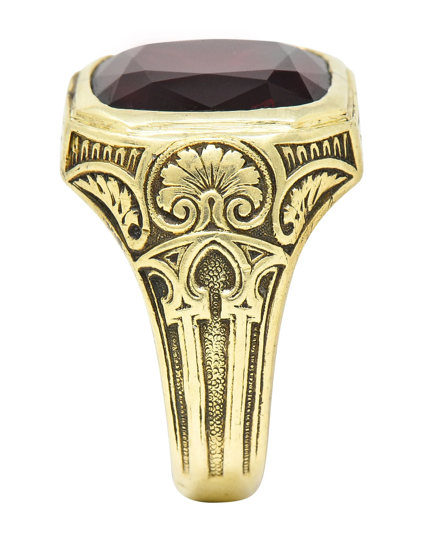 Allsopp Steller Art Nouveau Garnet 14 Karat Gold Gemstone Ring - Image 9