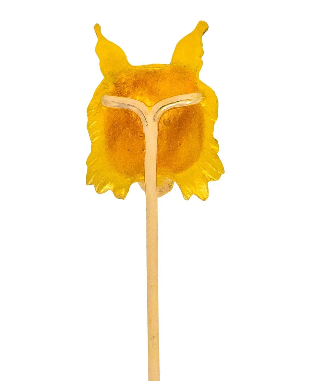 Allsopp-Steller Inc. Art Nouveau Diamond Ruby 14 Karat Two-Tone Gold Bobcat Stickpin - Image 4