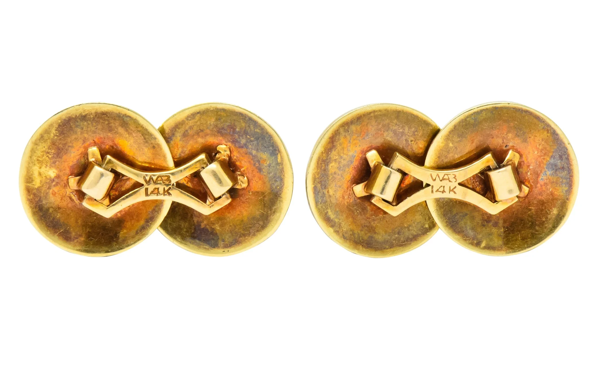 Allsopp-Steller Inc. Edwardian Platinum-Topped 14 Karat Gold Men's Cufflinks - Image 5
