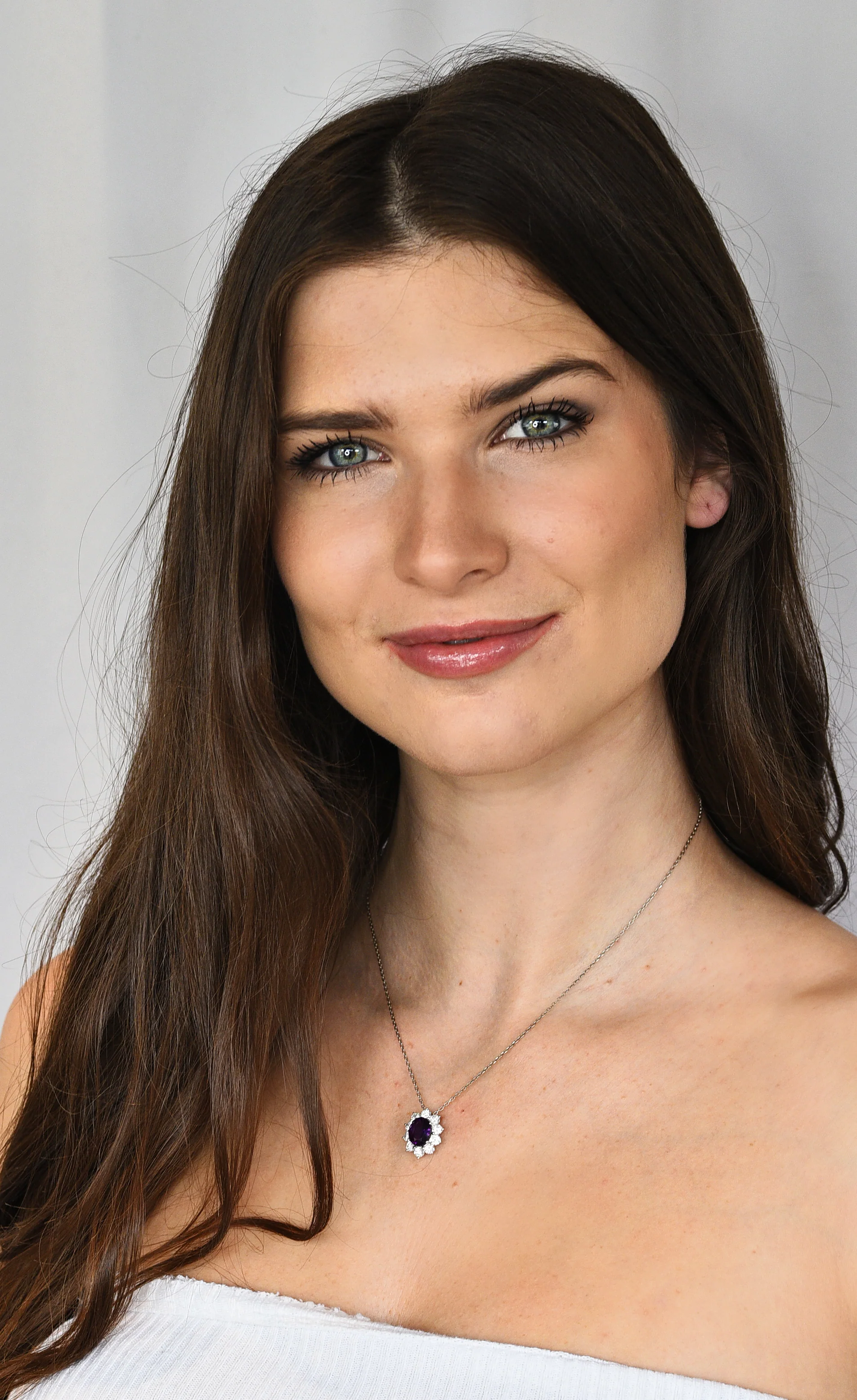 Amethyst 1.50 CTW Diamond Platinum Cluster Pendant Necklace - Image 11