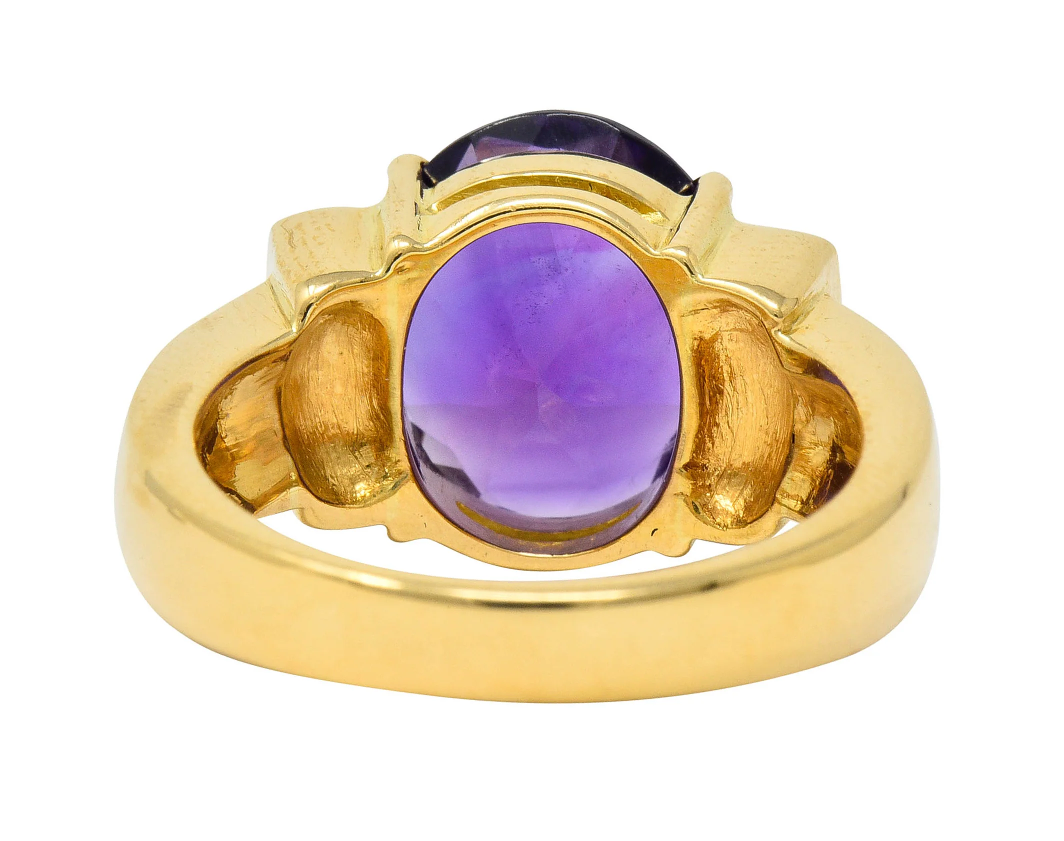 Amethyst Diamond 18 Karat Gold Gemstone Statement Ring - Image 5