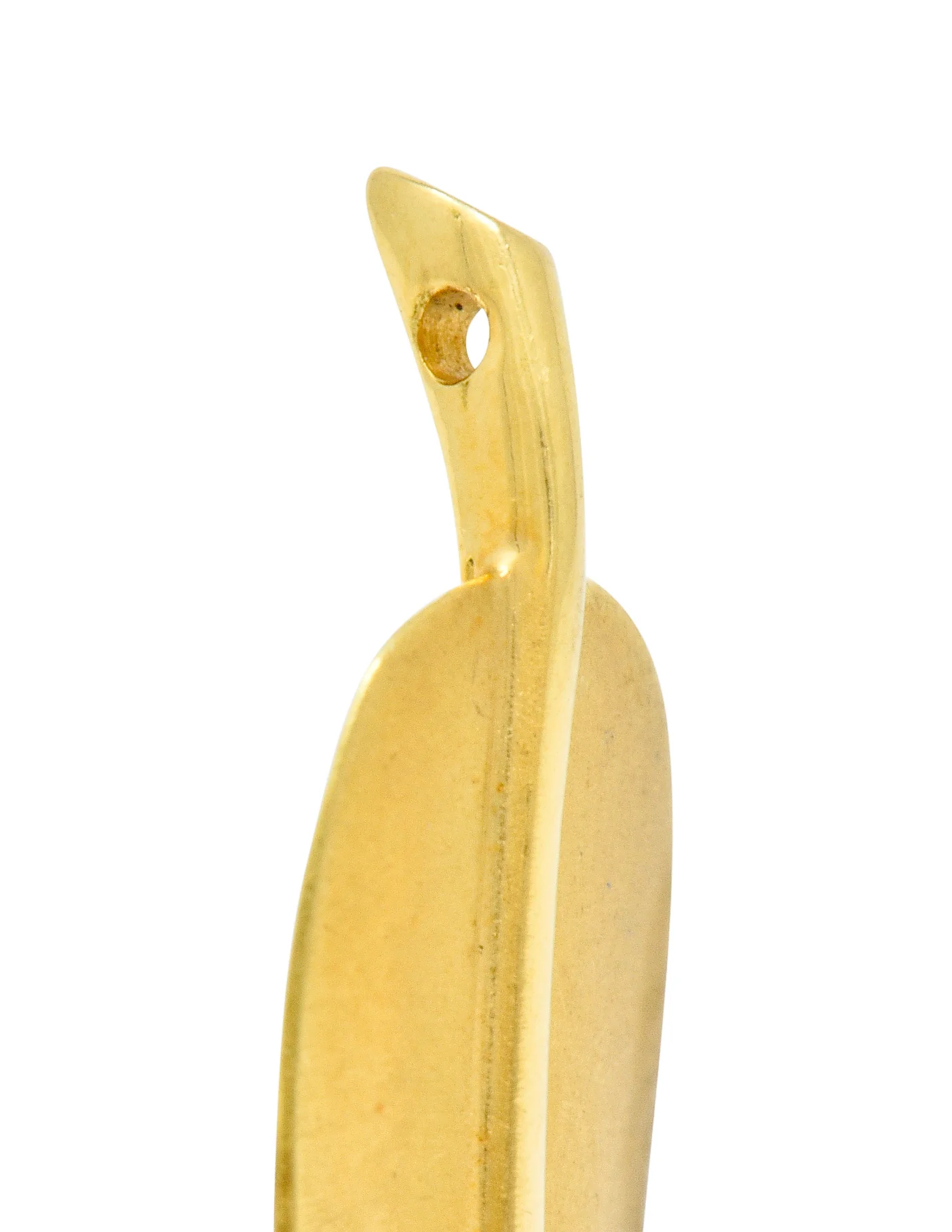 Angela Cummings Tiffany & Co. 18 Karat Matte Gold Feather Pendant Charm - Image 5