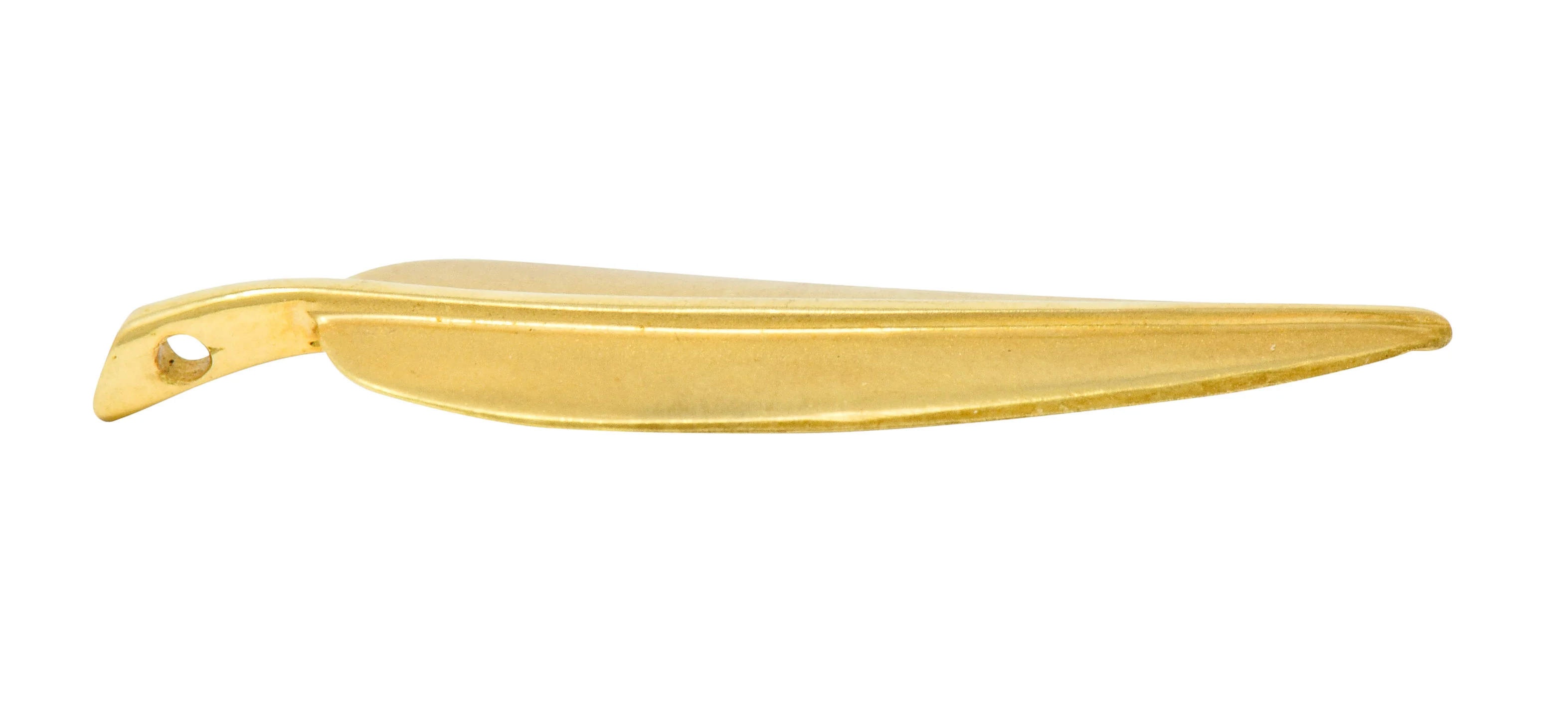 Angela Cummings Tiffany & Co. 18 Karat Matte Gold Feather Pendant Charm - Image 7