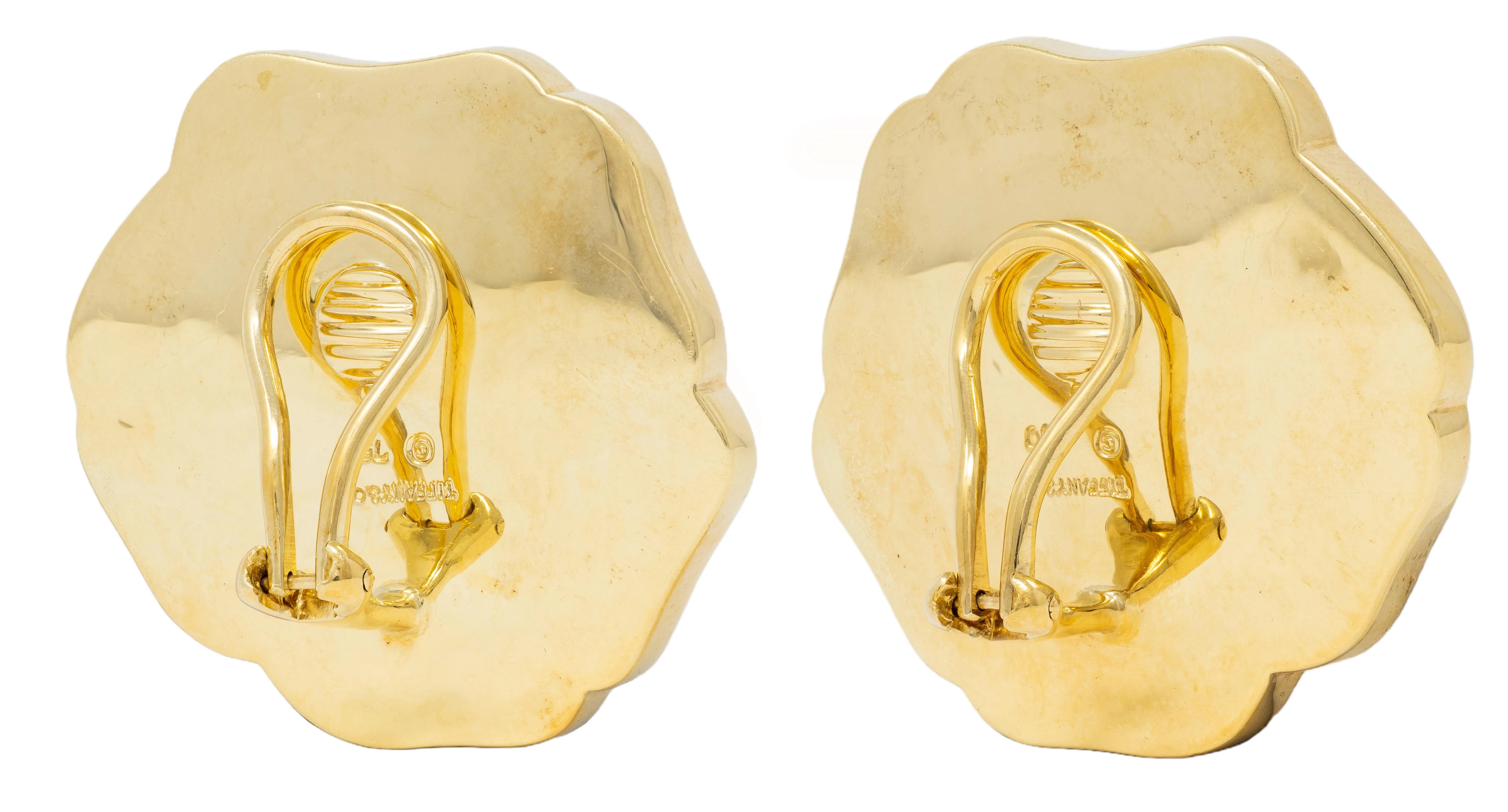 Angela Cummings Tiffany & Co. 1987 Multi-Gem Inlay 18 Karat Yellow Gold Vintage Allures Poppy Ear-Clip Earrings - Image 5