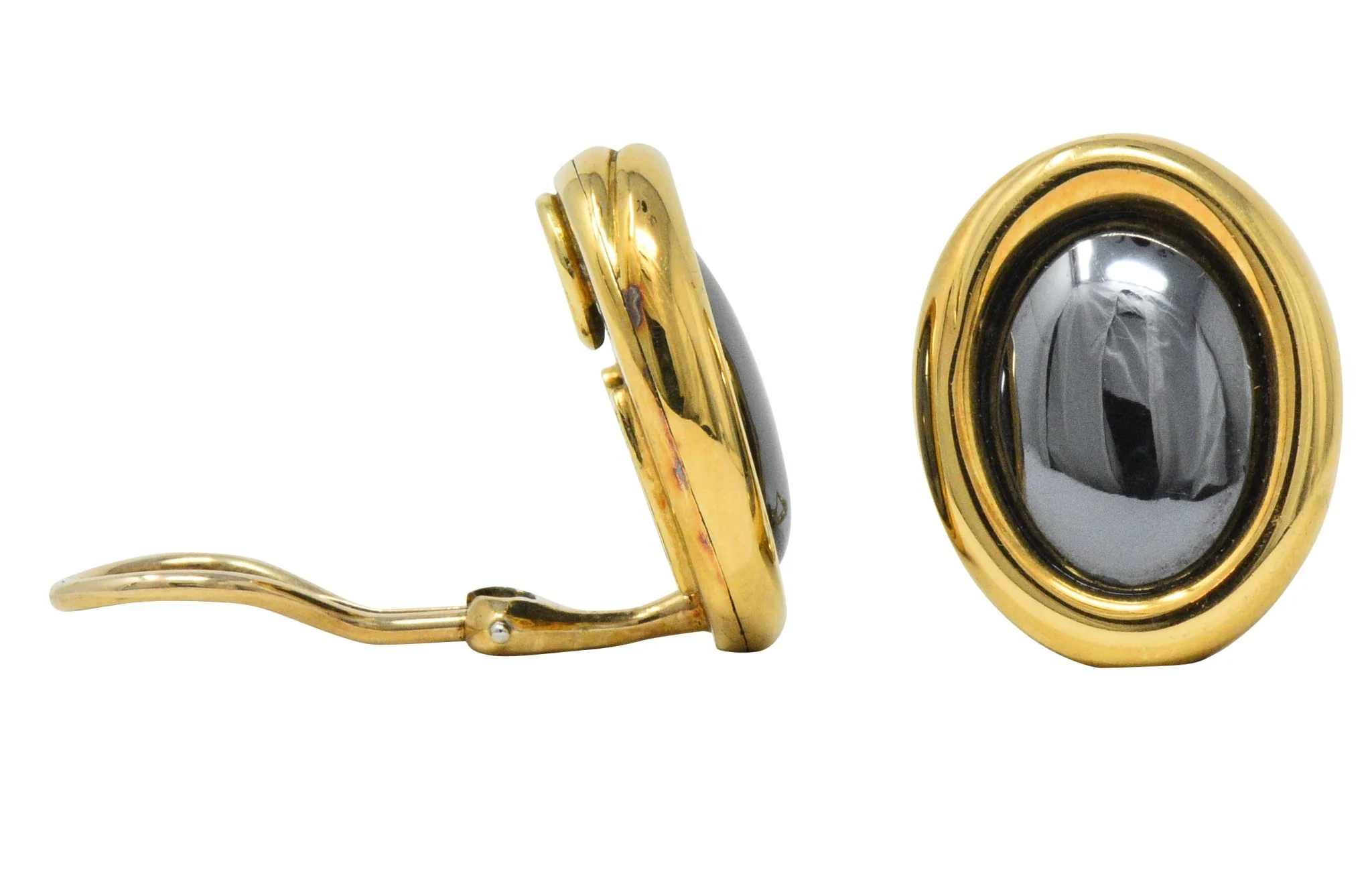 Angela Cummings Tiffany & Co. Hematite 18 Karat Gold Ear-Clips Earrings - Image 6