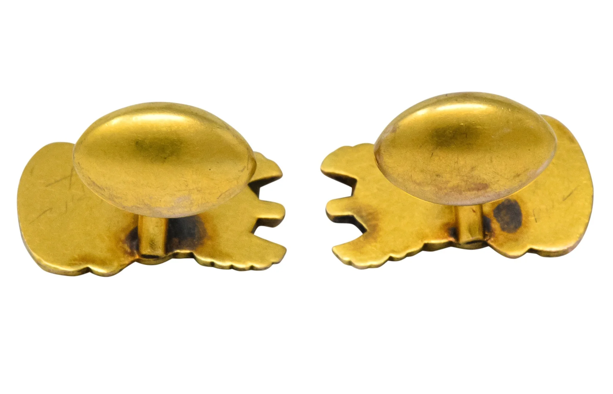Antique 10 Karat Gold Norse Valkyrie Goddess Men's Cufflinks - Image 3