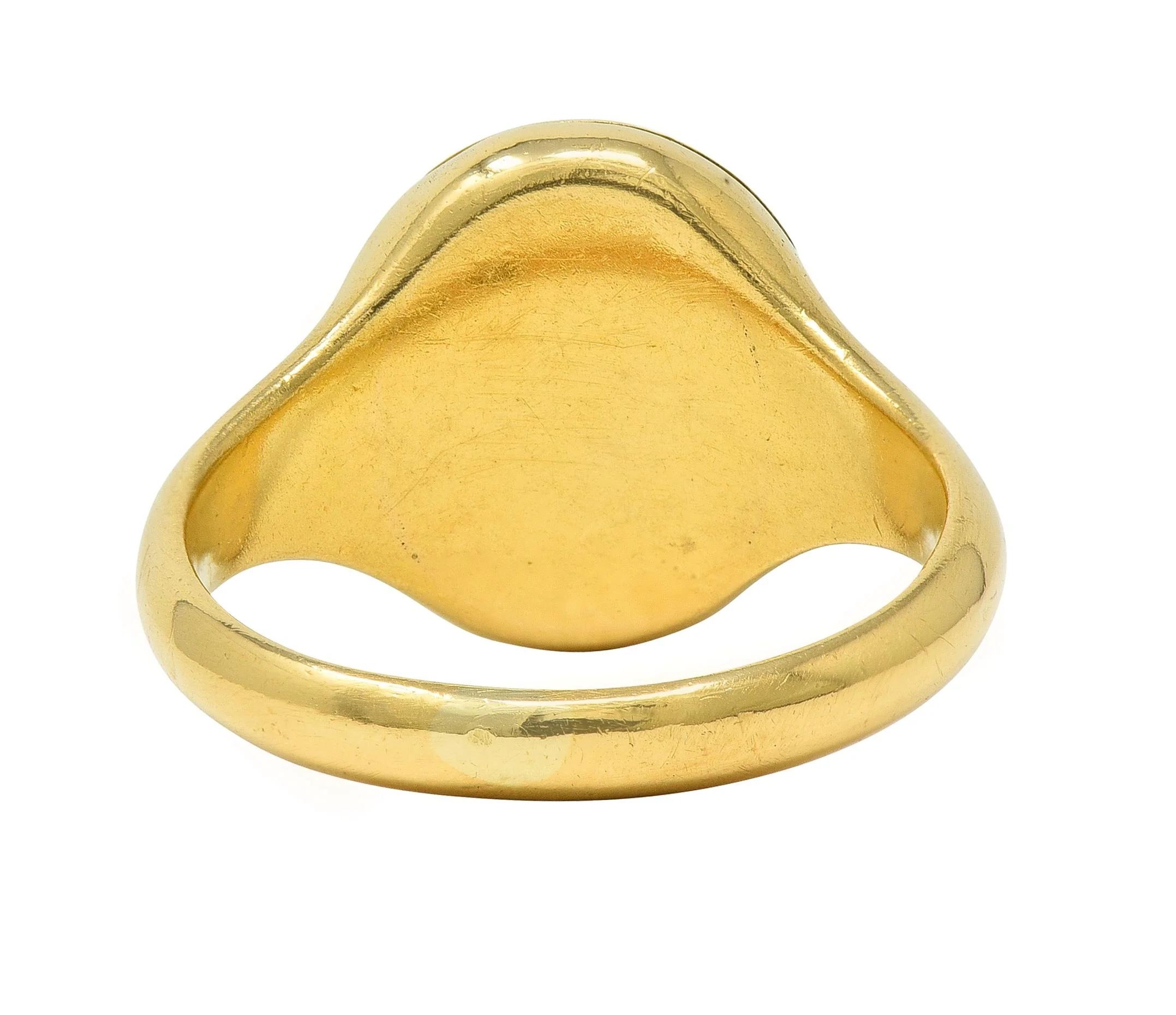 Antique 18 Karat Yellow Gold Monogram Signet Poison Hidden Compartment Ring - Image 6