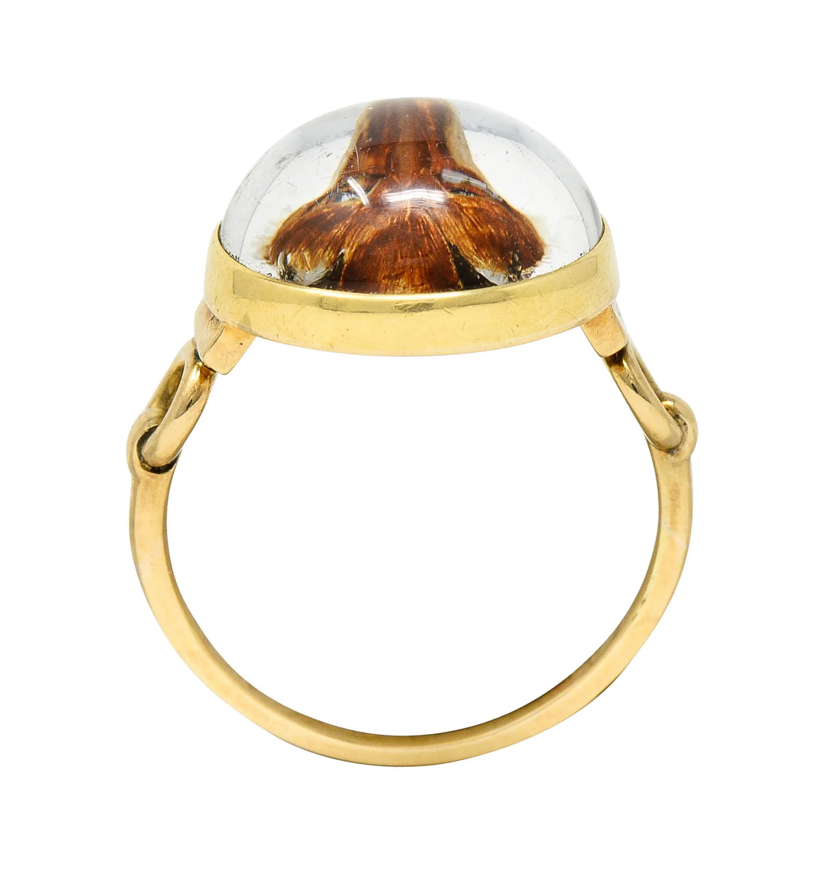 Antique Cartier Rock Crystal Quartz 14 Karat Gold Fox Essex Crystal Ring - Image 10