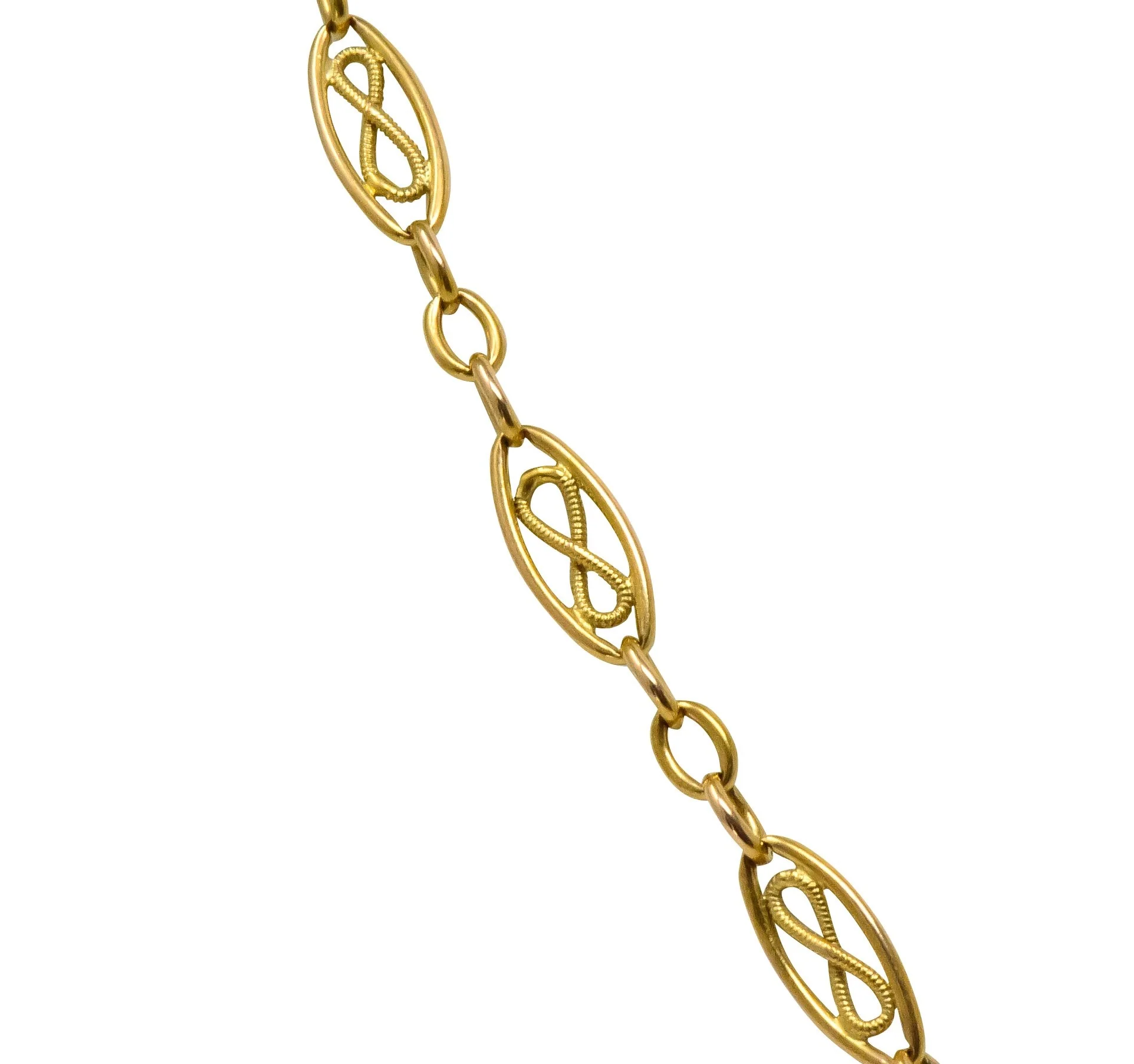 Antique Victorian 18 Karat Gold 67 Inch Watch Chain Necklace - Image 3