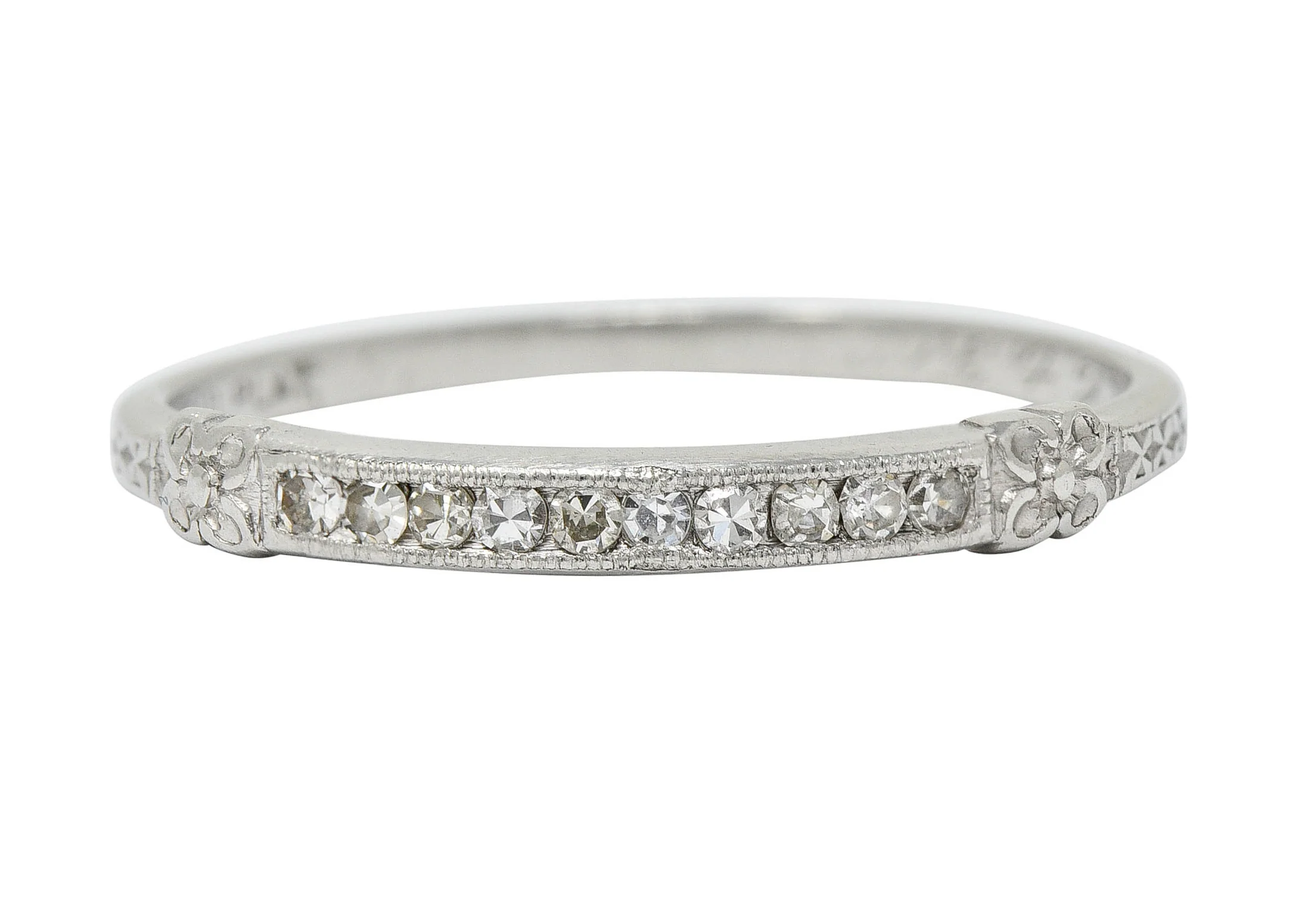 Art Deco 0.20 CTW Diamond Platinum Orange Blossom Band Ring