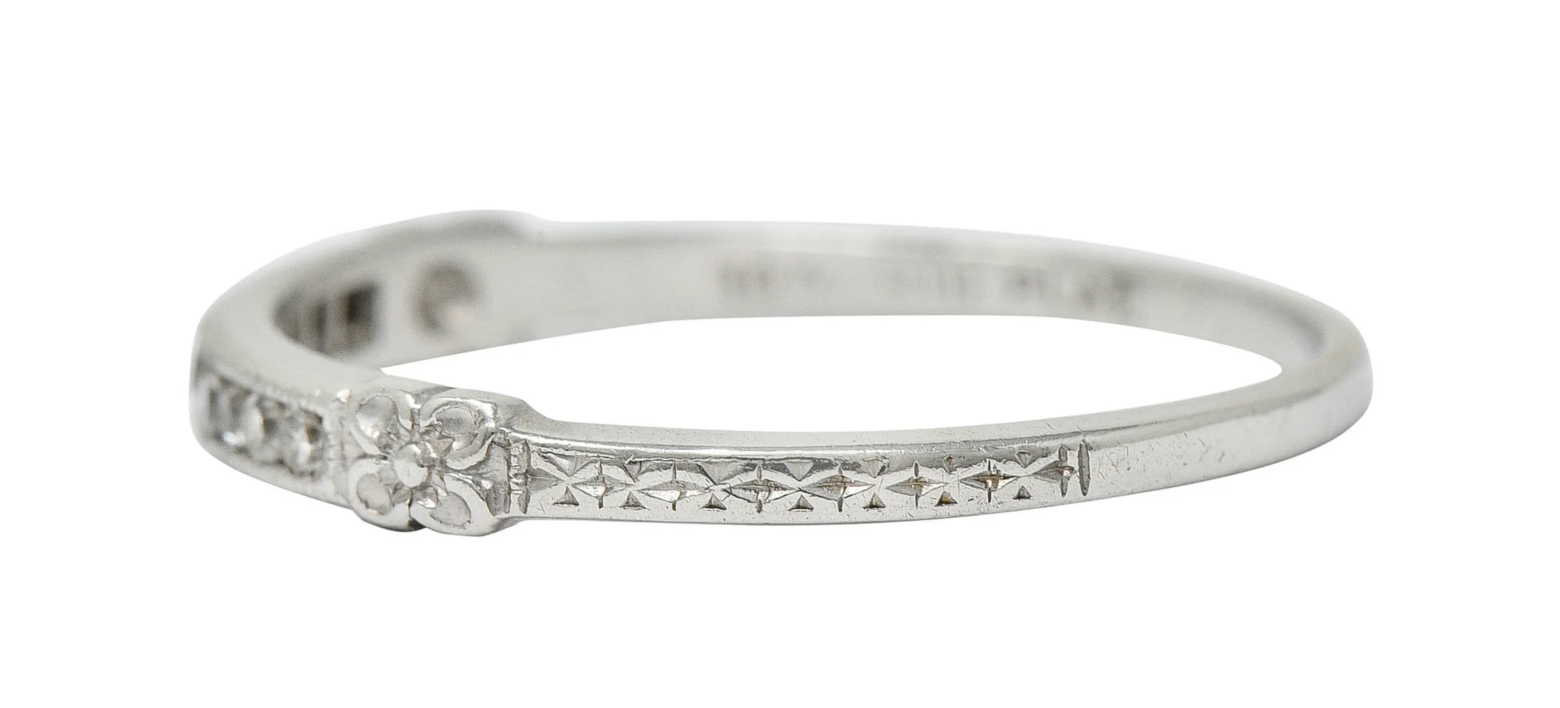 Art Deco 0.20 CTW Diamond Platinum Orange Blossom Band Ring - Image 5