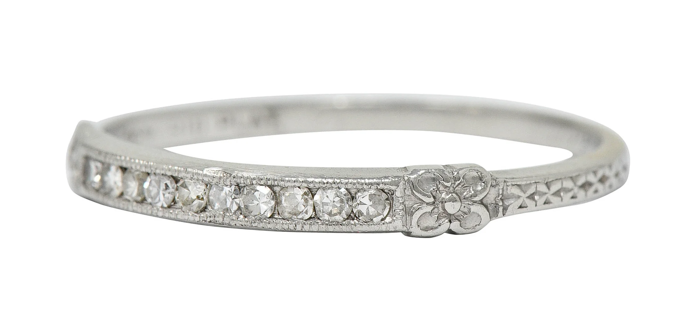 Art Deco 0.20 CTW Diamond Platinum Orange Blossom Band Ring - Image 6
