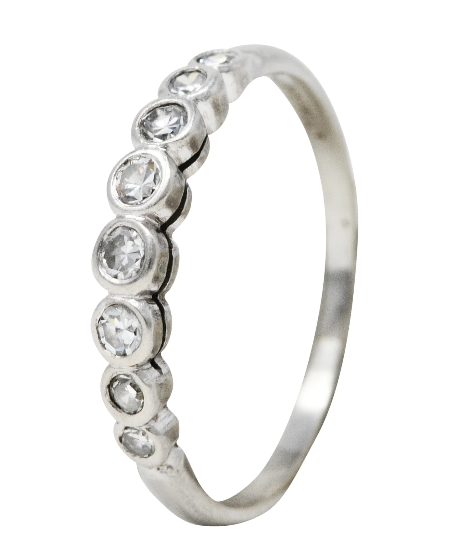 Art Deco 0.25 CTW Diamond Platinum Wedding Band Ring - Image 9