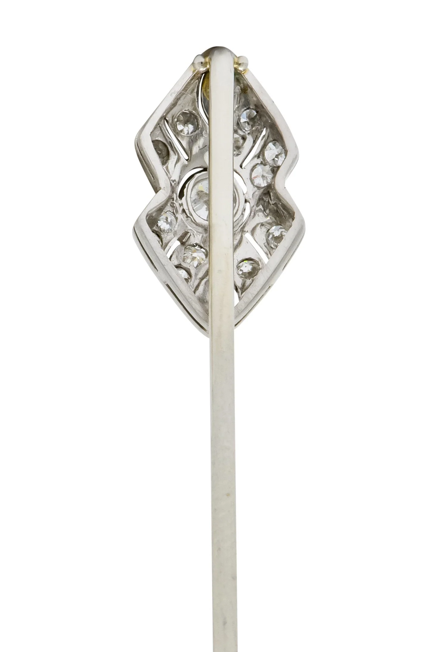 Art Deco 0.30 CTW Diamond Platinum Ribbon Stickpin Circa 1930 - Image 4