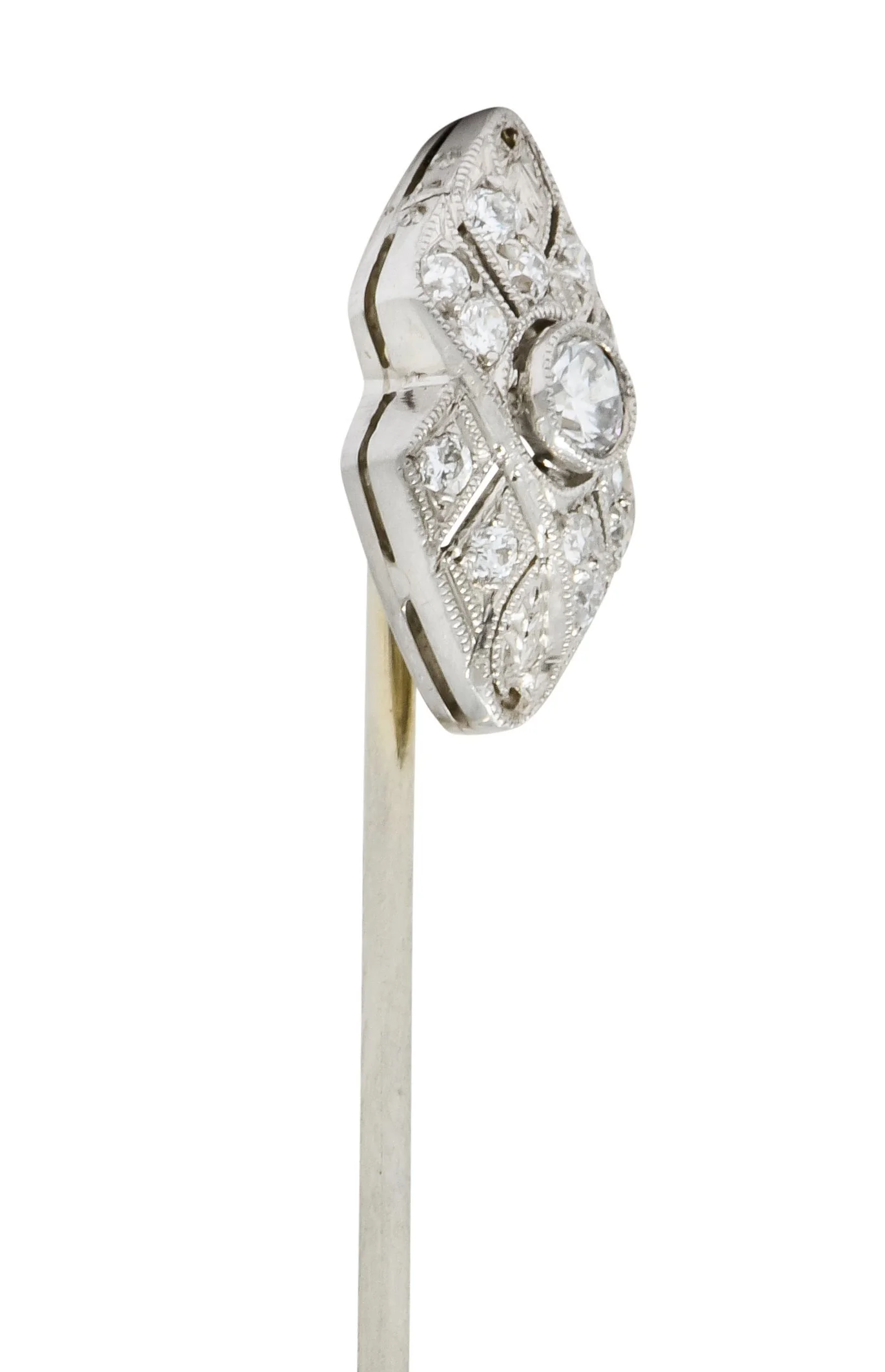 Art Deco 0.30 CTW Diamond Platinum Ribbon Stickpin Circa 1930 - Image 5
