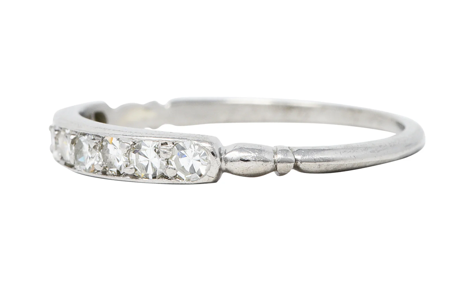 Art Deco 0.35 CTW Diamond Platinum Band Ring Circa 1930 - Image 4