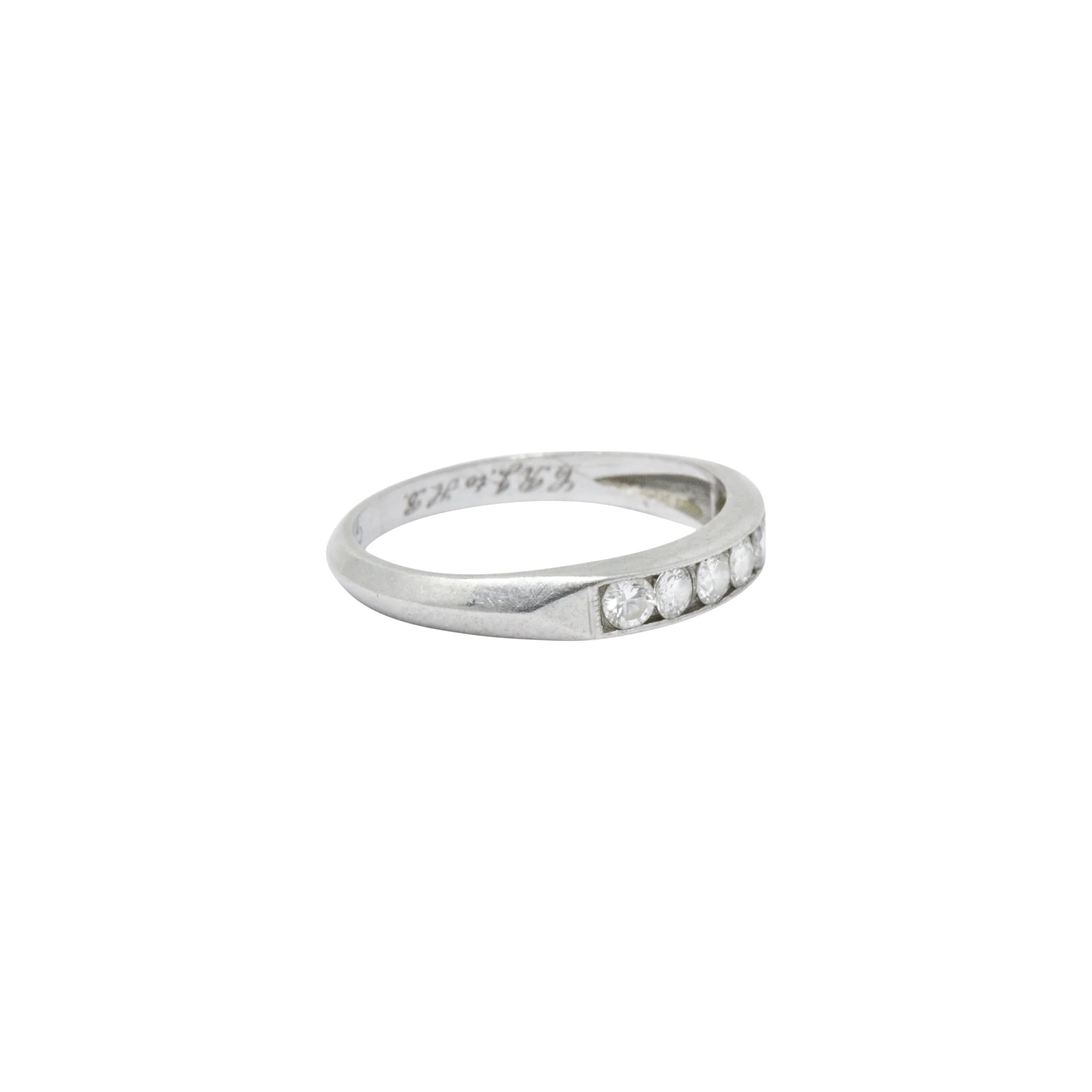 Art Deco 0.35 CTW Diamond Platinum Channel Anniversary Band Ring - Image 3