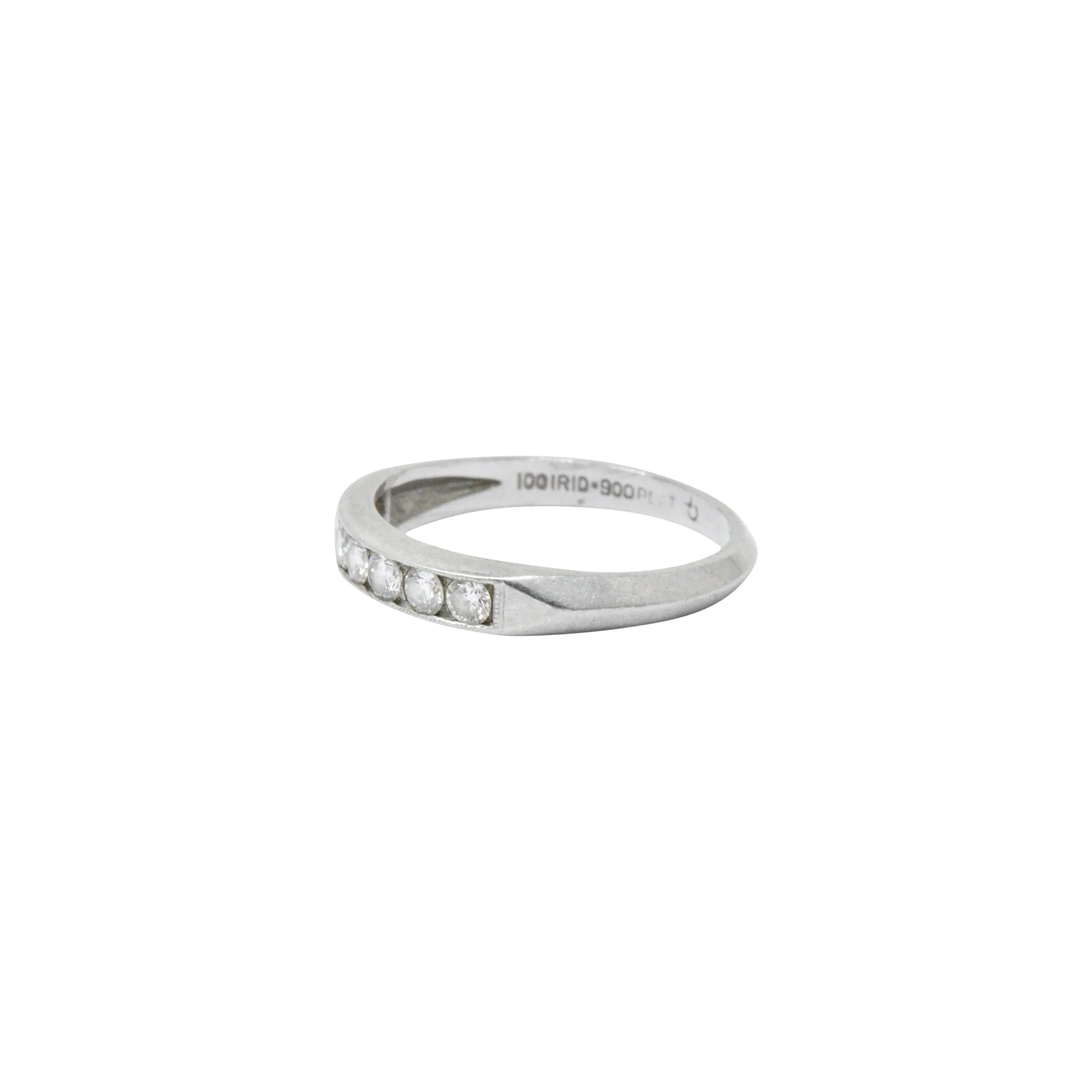 Art Deco 0.35 CTW Diamond Platinum Channel Anniversary Band Ring - Image 4