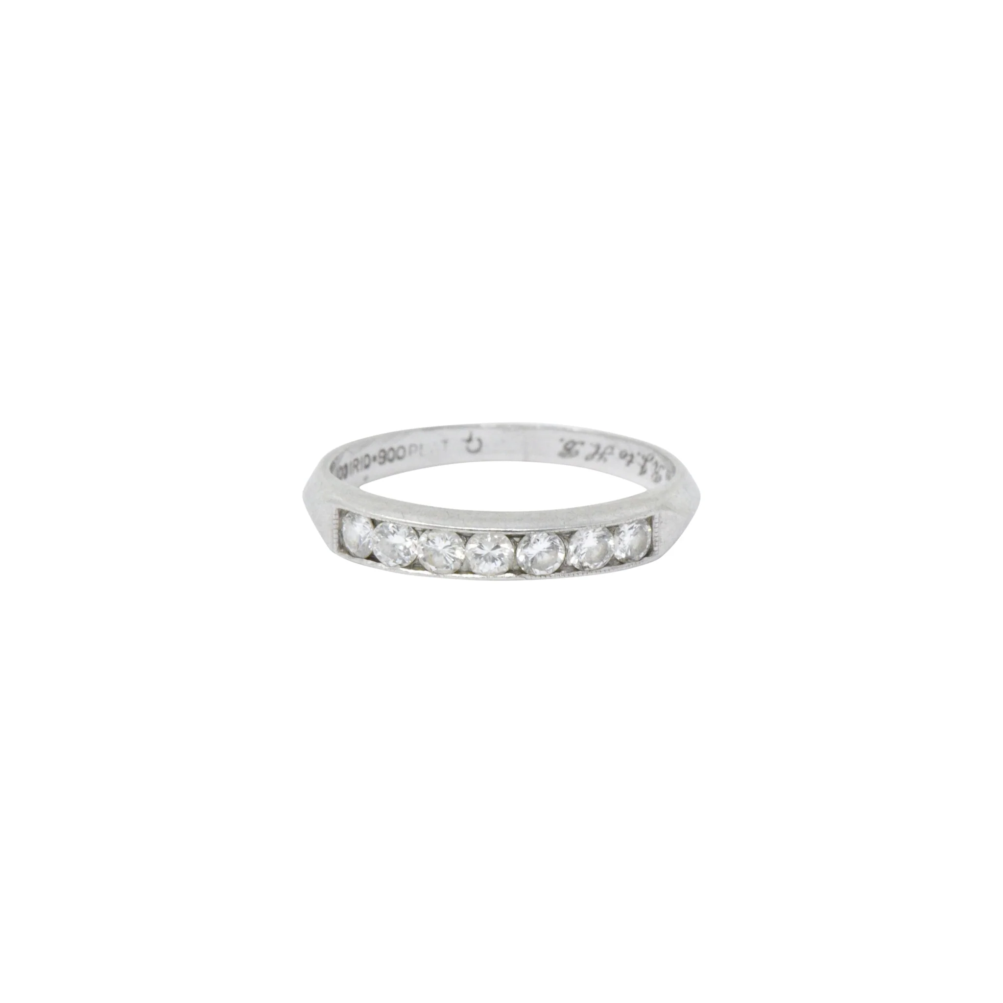 Art Deco 0.35 CTW Diamond Platinum Channel Anniversary Band Ring - Image 5