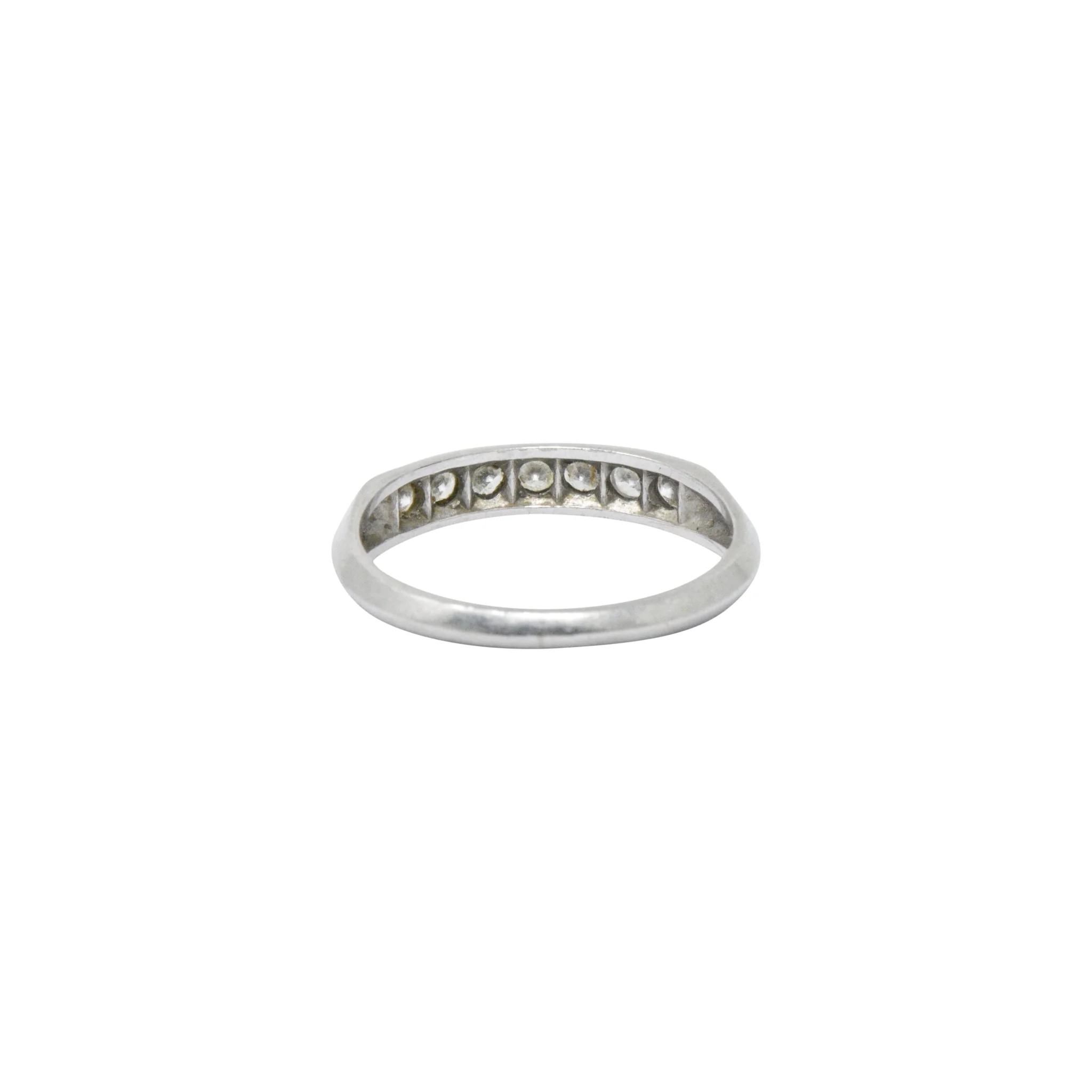 Art Deco 0.35 CTW Diamond Platinum Channel Anniversary Band Ring - Image 6