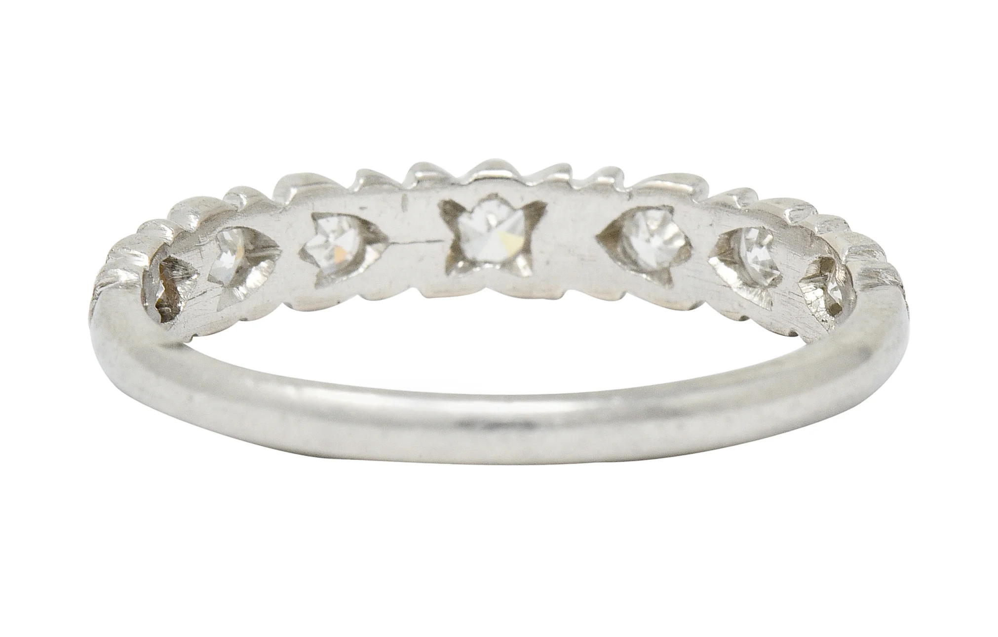 Art Deco 0.35 CTW Diamond Platinum Foliate Band Ring - Image 4