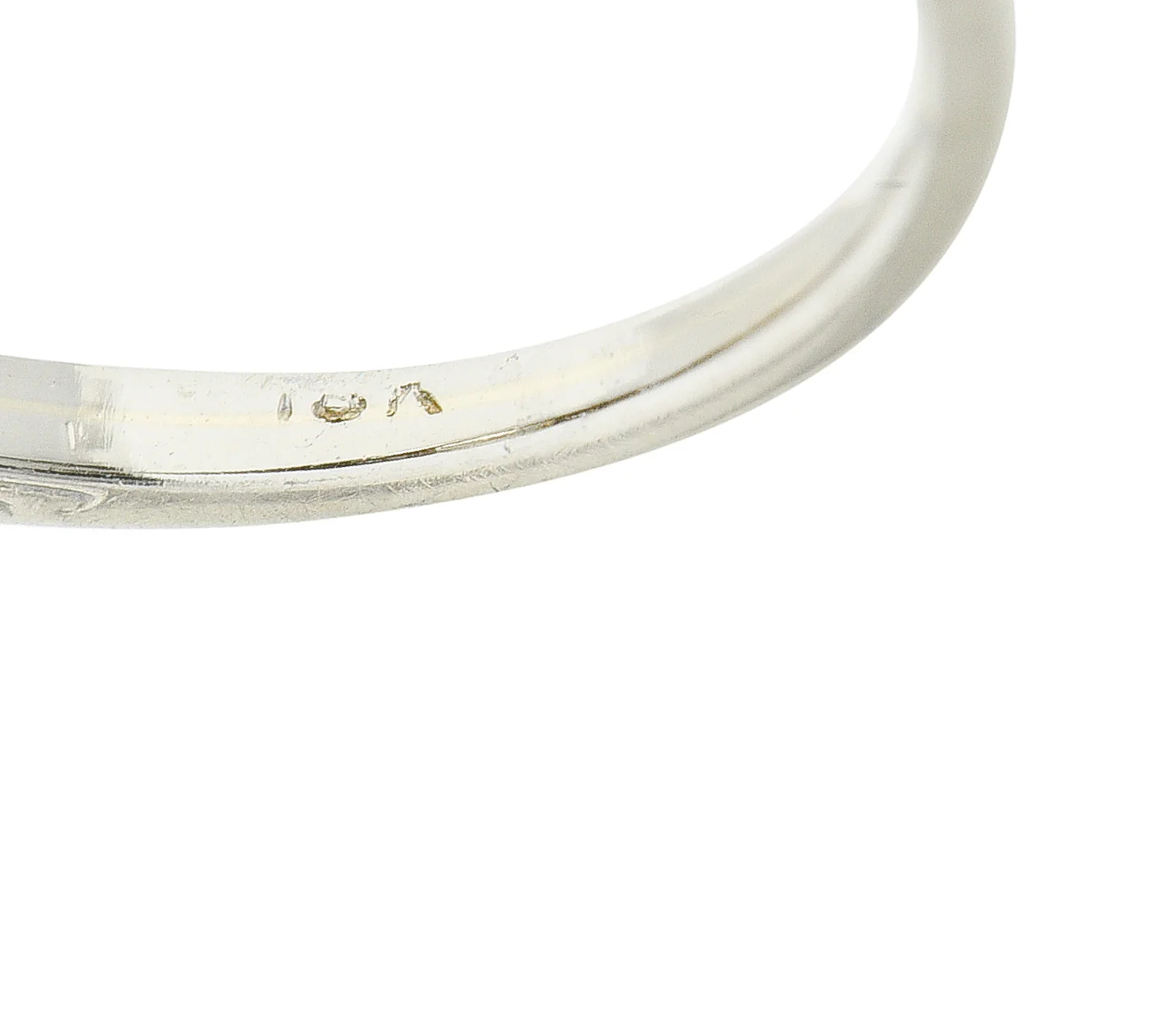 Art Deco 0.36 CTW European Cut Diamond 18 Karat White Gold Garland Vintage Engagement Ring - Image 8