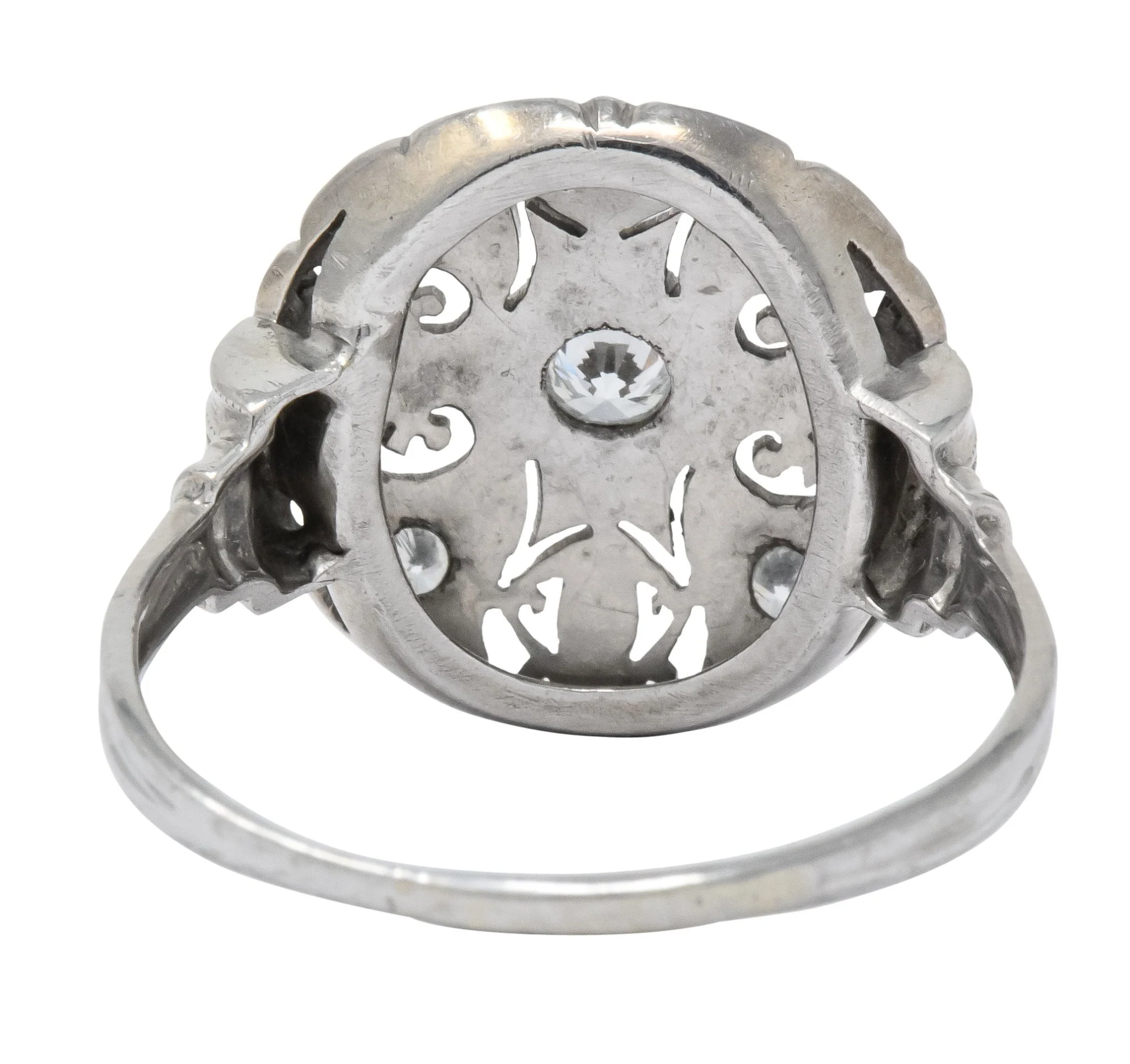Art Deco 0.40 CTW Diamond Platinum 14 Karat White Gold Ring - Image 6