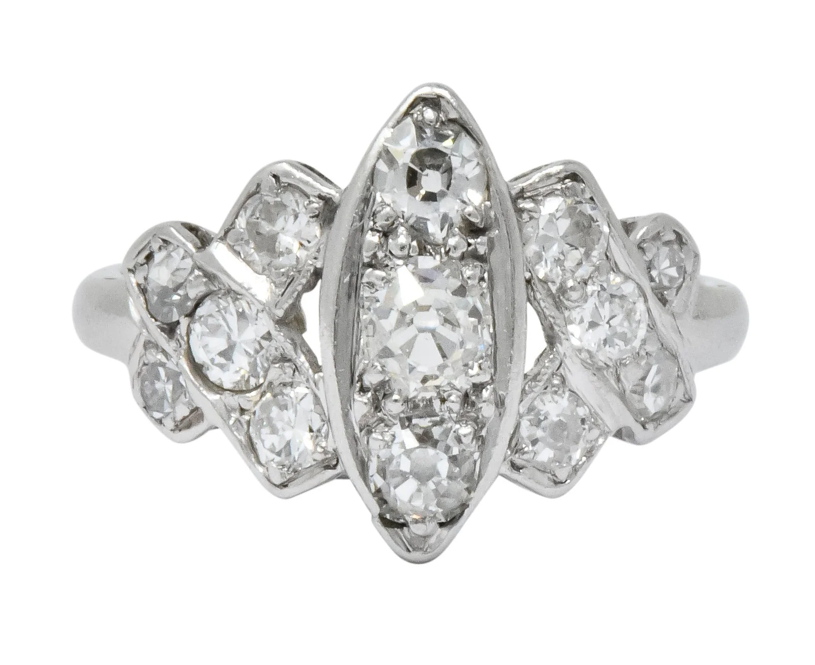 Art Deco 0.42 CTW Diamond Platinum Dinner Ring