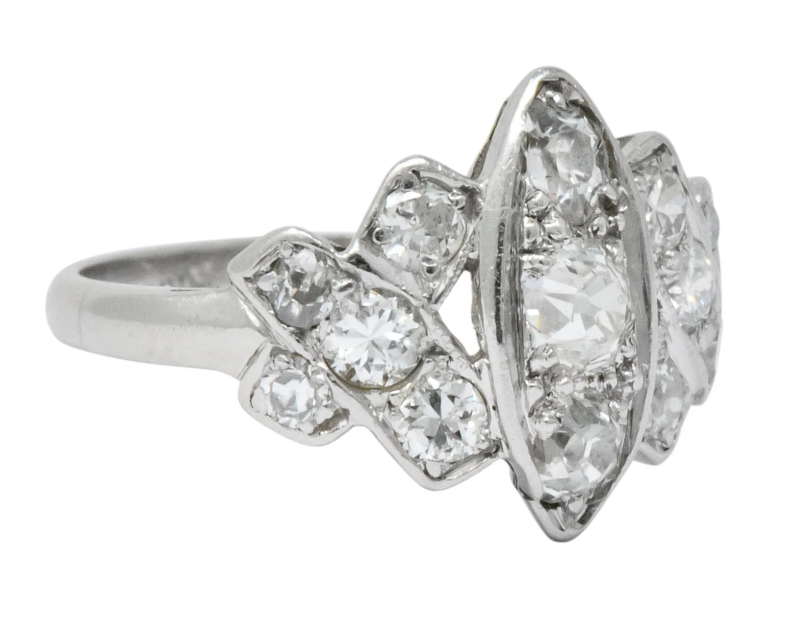 Art Deco 0.42 CTW Diamond Platinum Dinner Ring - Image 2