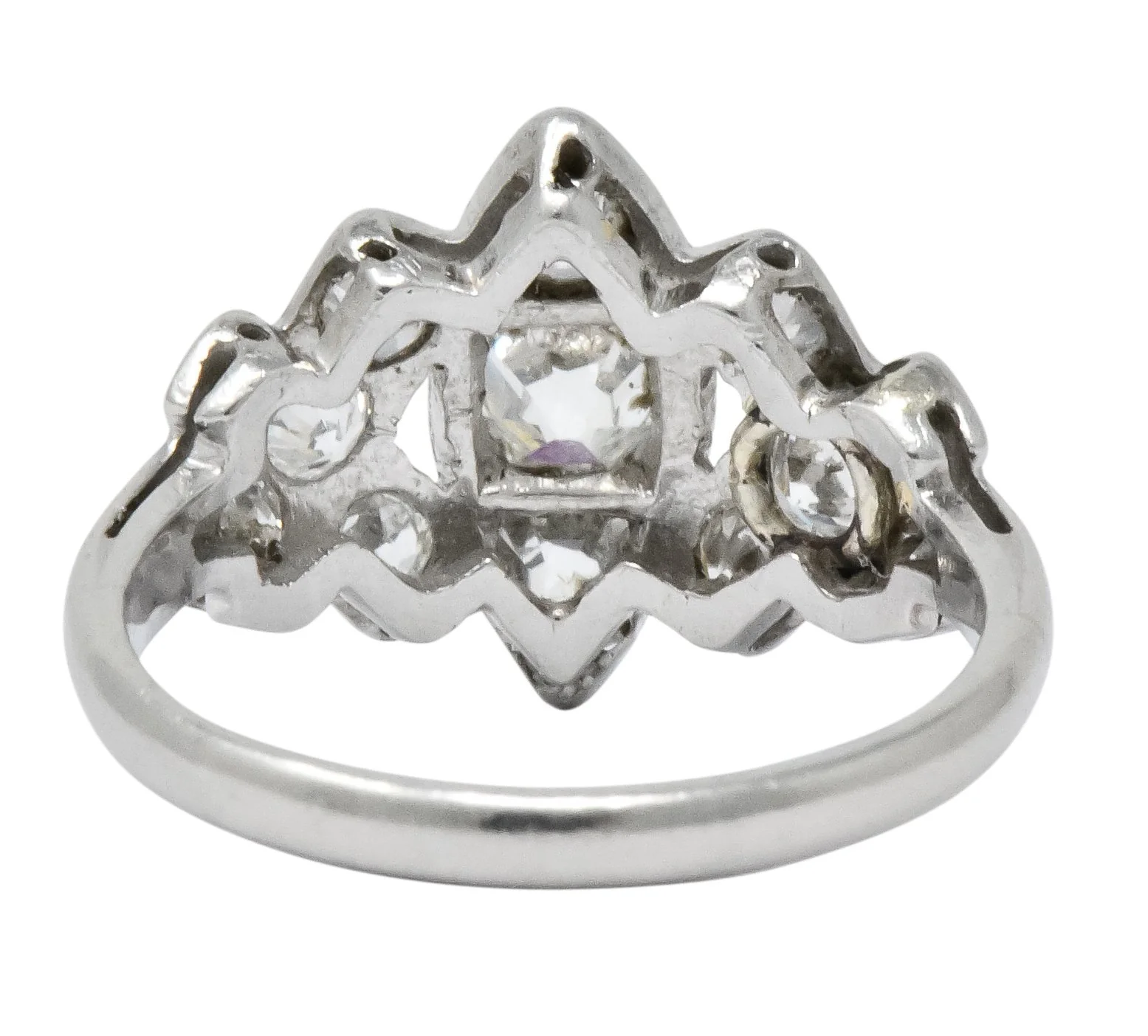 Art Deco 0.42 CTW Diamond Platinum Dinner Ring - Image 4