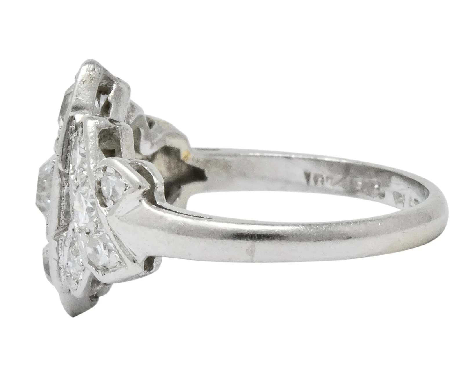 Art Deco 0.42 CTW Diamond Platinum Dinner Ring - Image 5