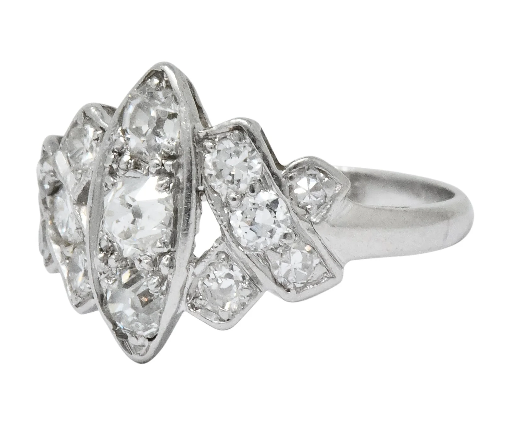 Art Deco 0.42 CTW Diamond Platinum Dinner Ring - Image 6