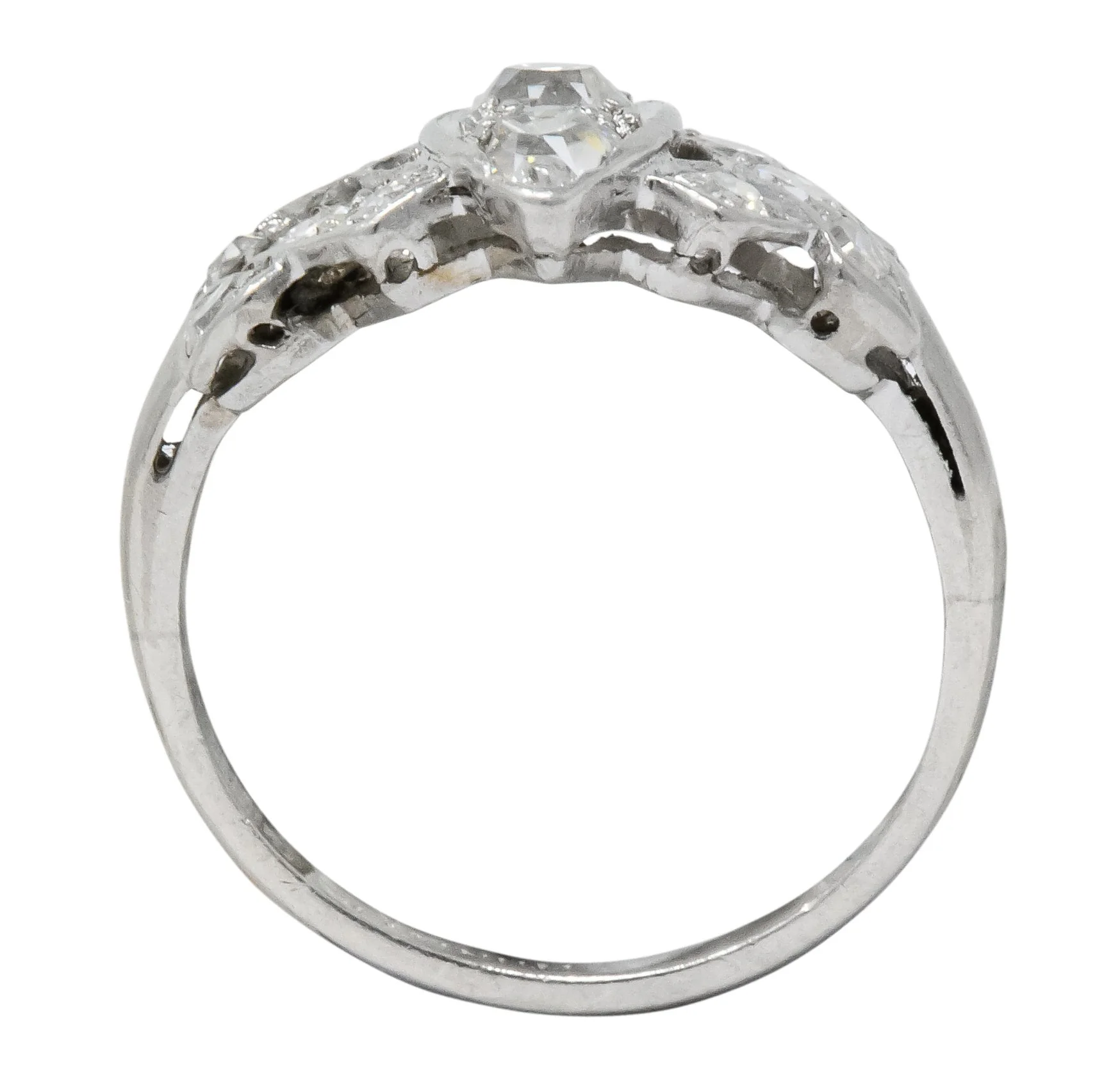 Art Deco 0.42 CTW Diamond Platinum Dinner Ring - Image 7