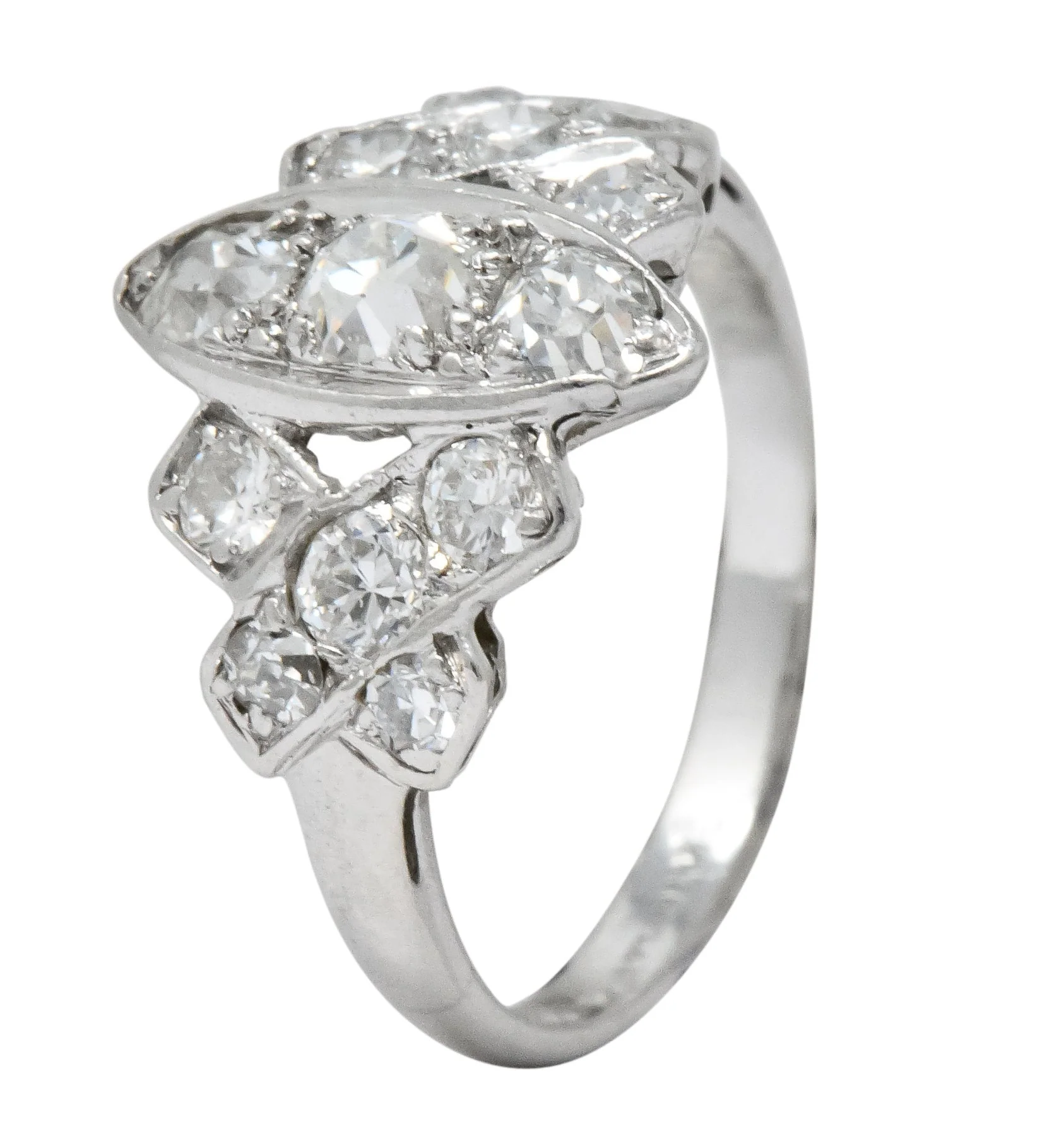 Art Deco 0.42 CTW Diamond Platinum Dinner Ring - Image 8