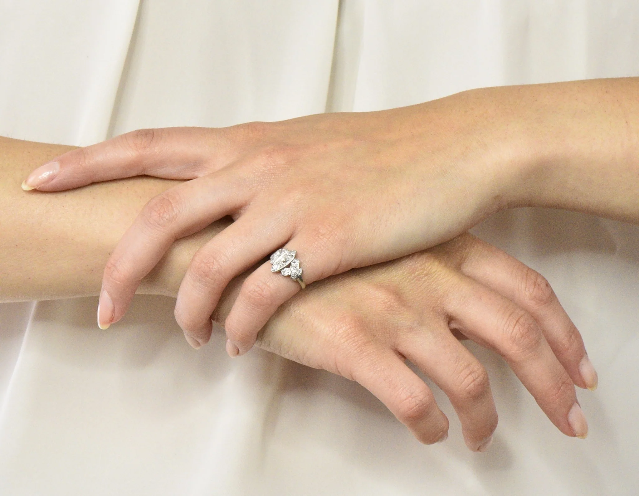 Art Deco 0.42 CTW Diamond Platinum Dinner Ring - Image 9
