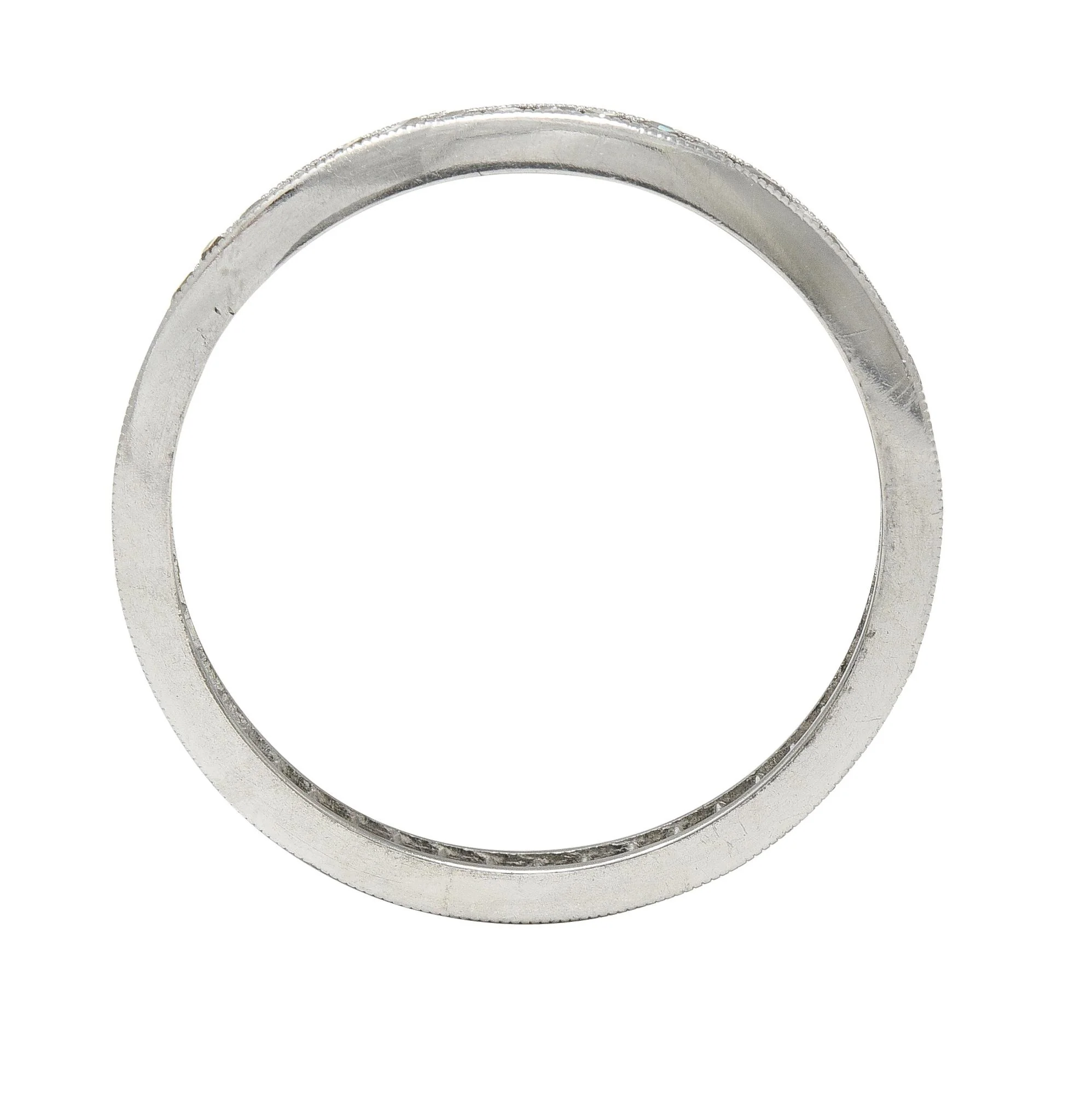 Art Deco 0.45 CTW French Cut Diamond Platinum Channel Wedding Band Ring - Image 4