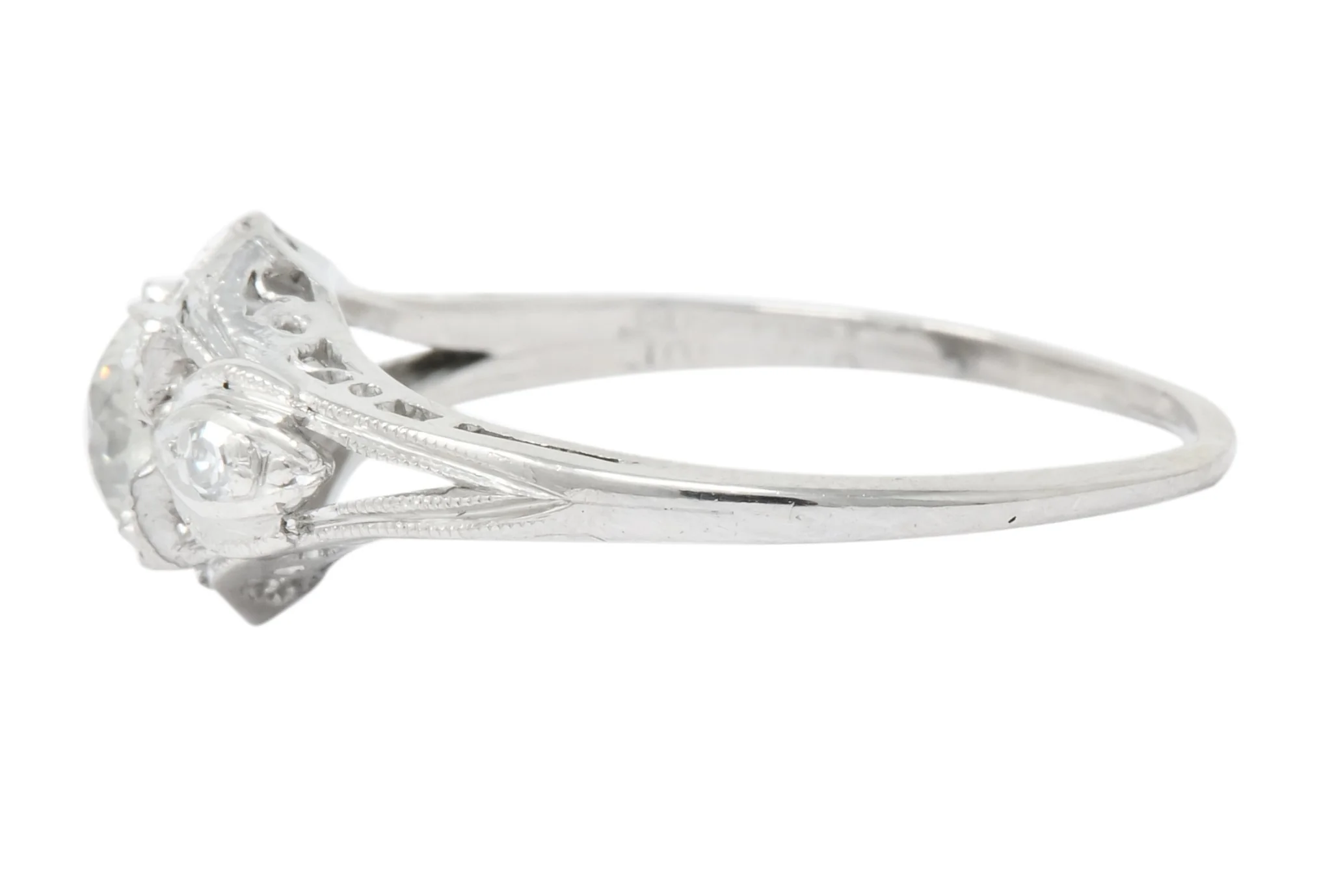 Art Deco 0.49 CTW Old European Diamond Platinum Engagement Ring - Image 5