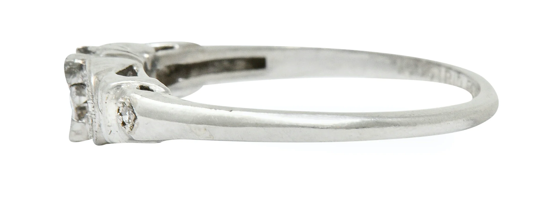 Art Deco 0.50 CTW Diamond Platinum Buckle Engagement Ring - Image 5