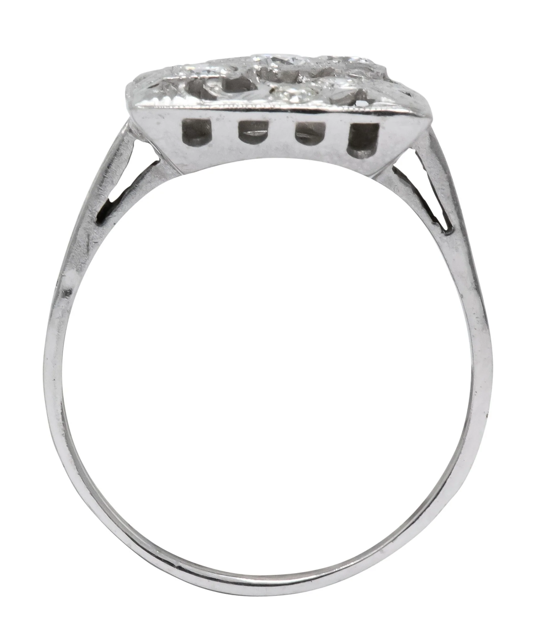 Art Deco 0.55 CTW Diamond 14 Karat White Gold Cocktail Ring - Image 8