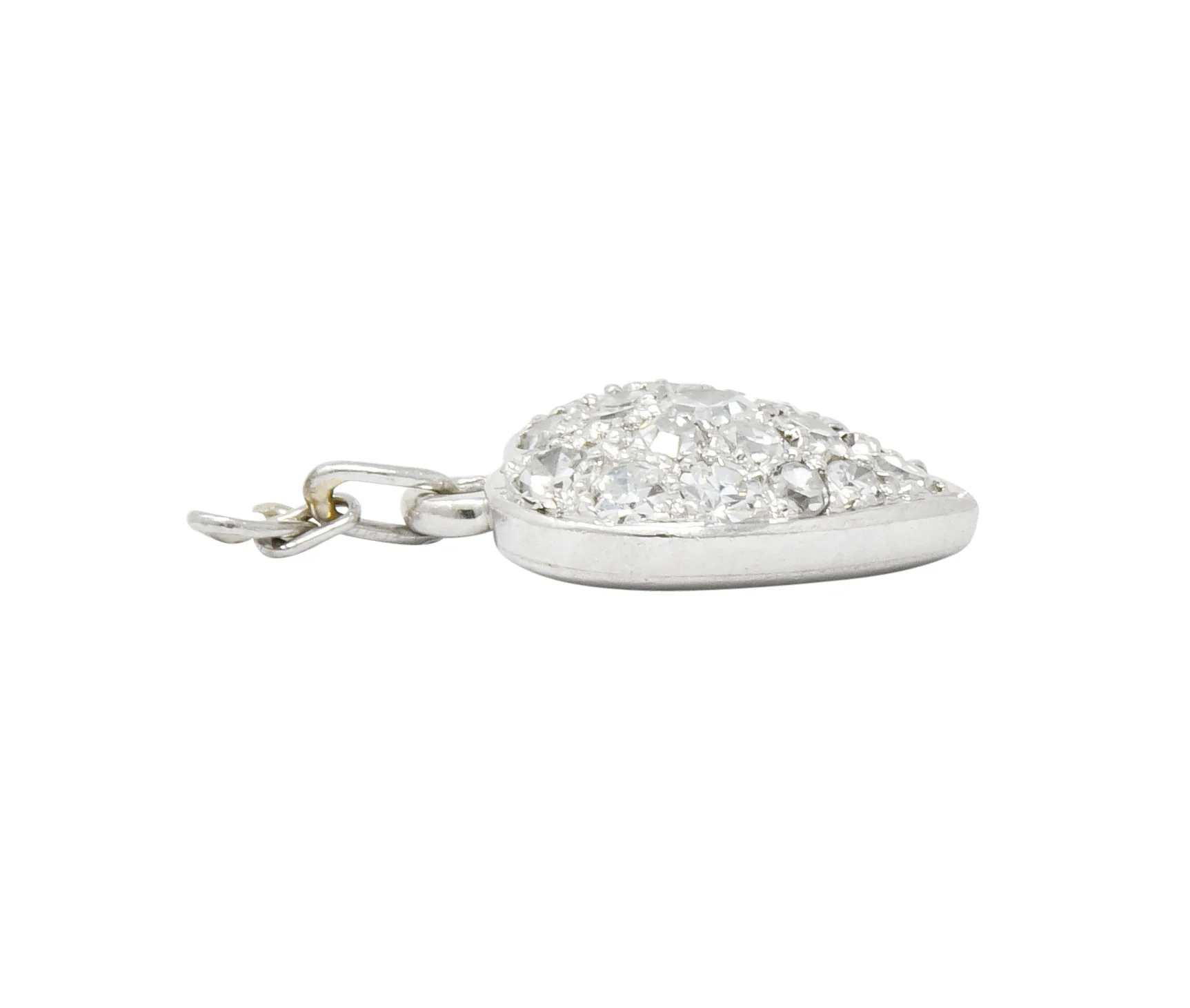 Art Deco 0.55 CTW Pavé Diamond Platinum Heart Charm - Image 5