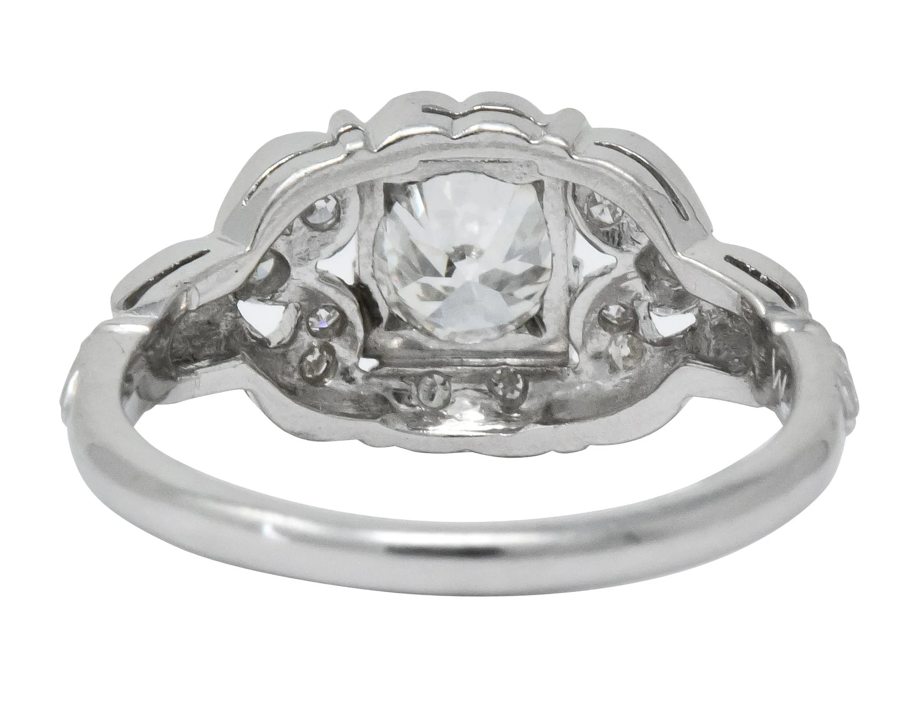 Art Deco 0.57 CTW Old European Cut Diamond Platinum Engagement Ring - Image 5