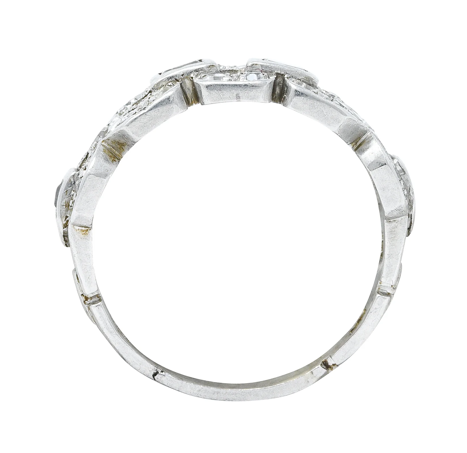 Art Deco 0.60 CTW Diamond Platinum Buckle Band Ring - Image 7