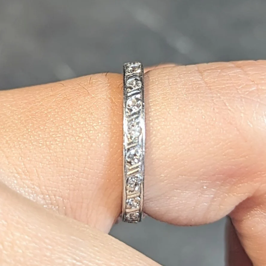 Art Deco 0.60 CTW Diamond Platinum Scrolling Band Ring - Image 11